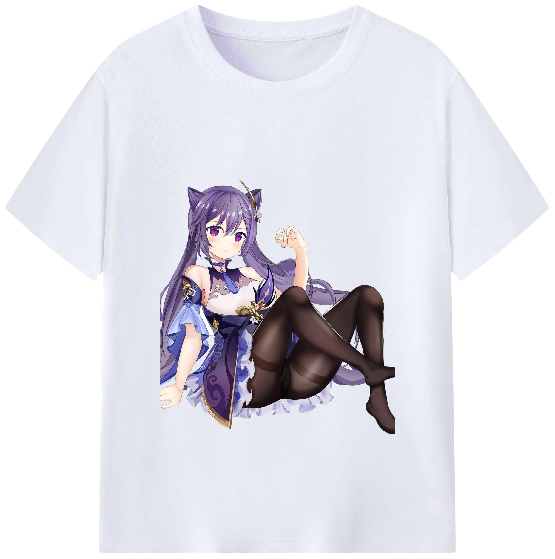 げんし神 刻晴 こくせい genshin Kokusei 綿100％ メンズ半袖Tシャツ｜肌触りやわらか＆通気性