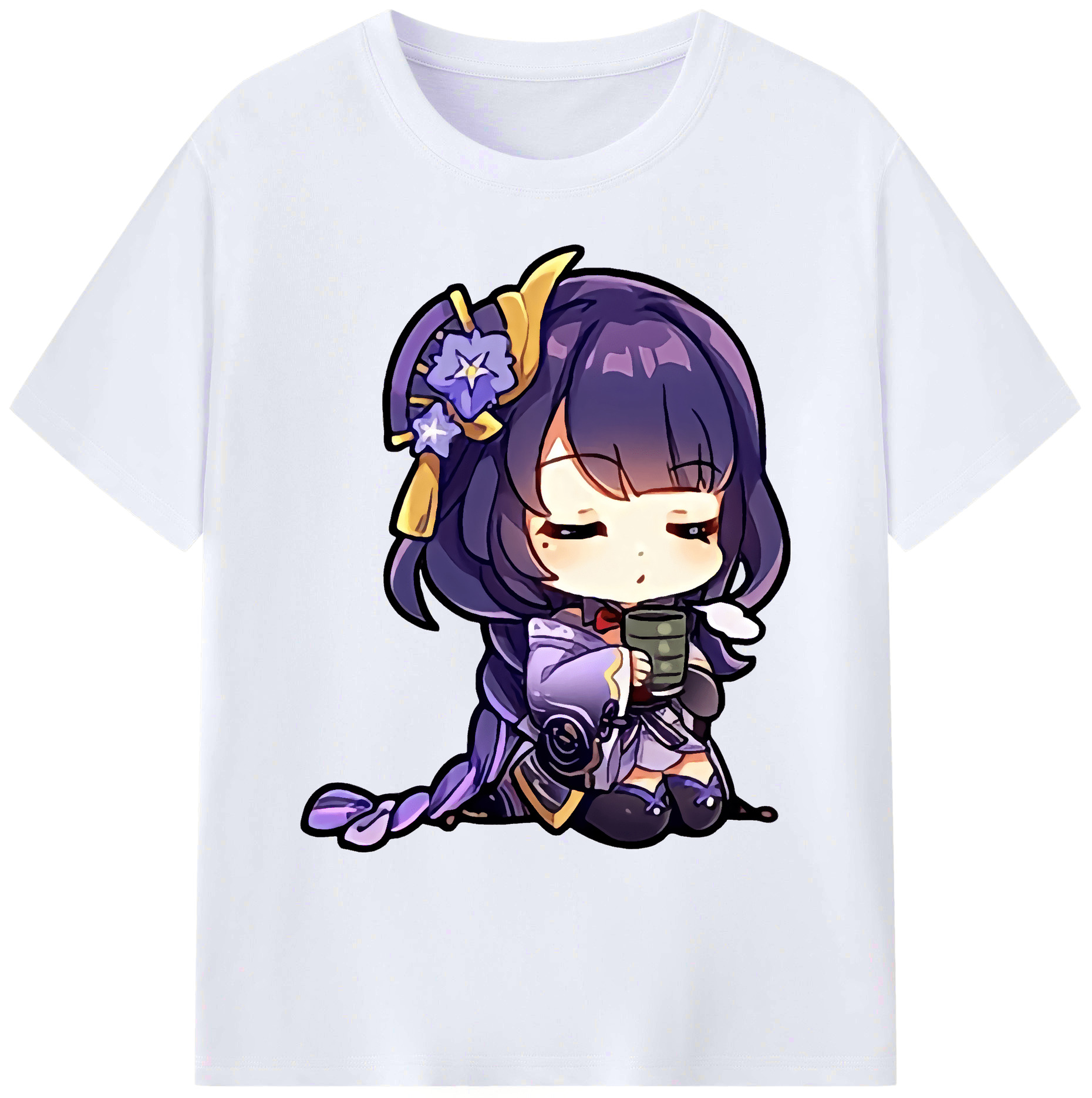 げんし神 雷電将軍 らいでんしょうぐん genshin Raiden Shogun 綿100％ メンズ半袖Tシャツ｜肌触りやわらか＆通気性
