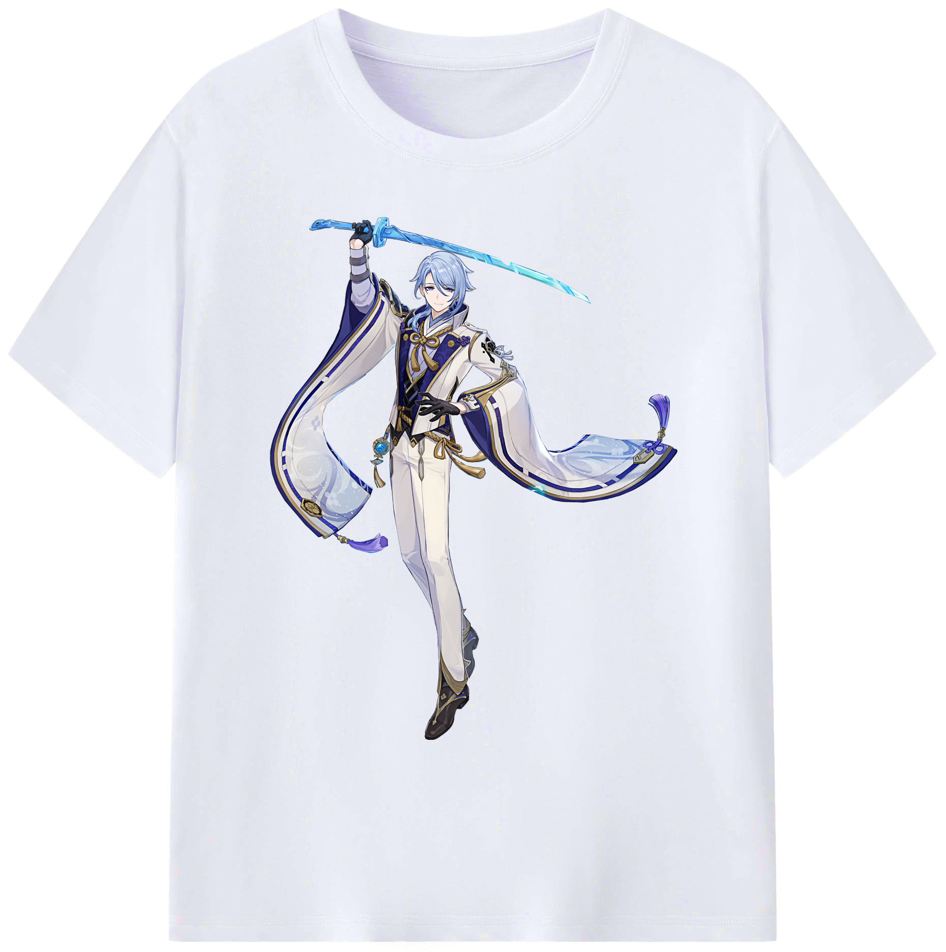 げんし神 神里綾人 かみさとあやと genshin Kamisato Ayato 綿100％ メンズ半袖Tシャツ｜肌触りやわらか＆通気性
