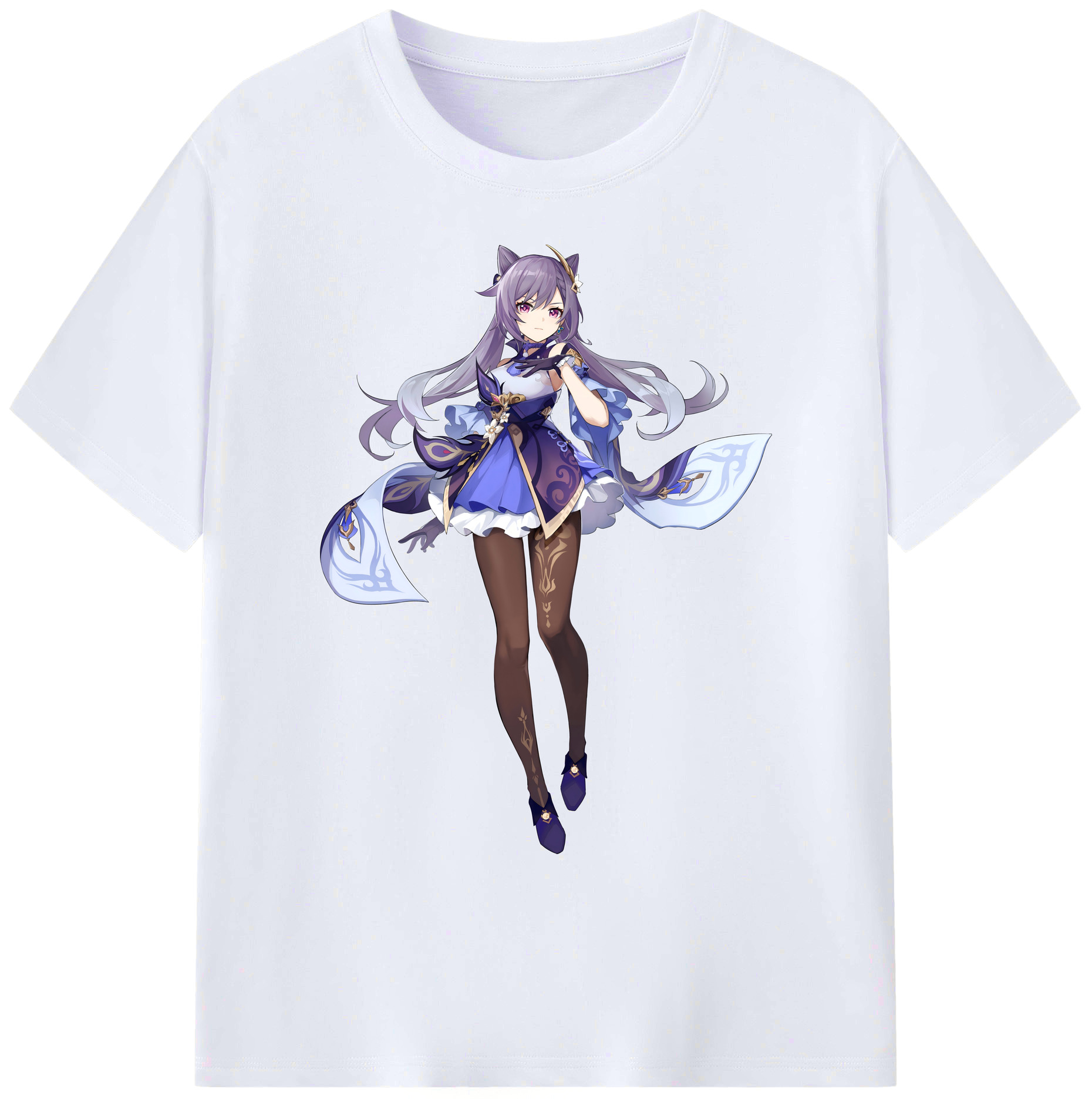 げんし神 刻晴 こくせい genshin Kokusei 綿100％ メンズ半袖Tシャツ｜肌触りやわらか＆通気性