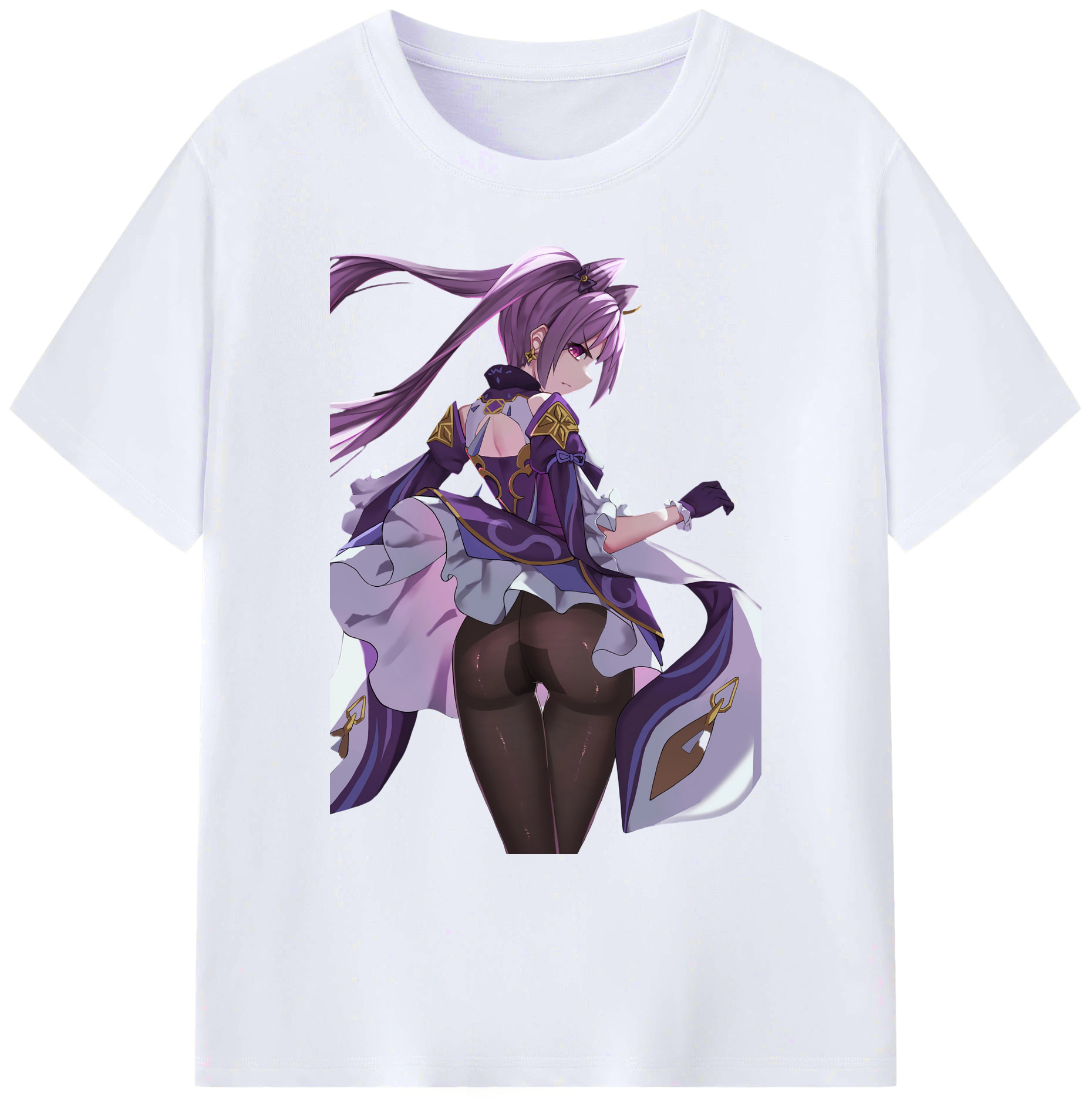 げんし神 刻晴 こくせい genshin Kokusei 綿100％ メンズ半袖Tシャツ｜肌触りやわらか＆通気性