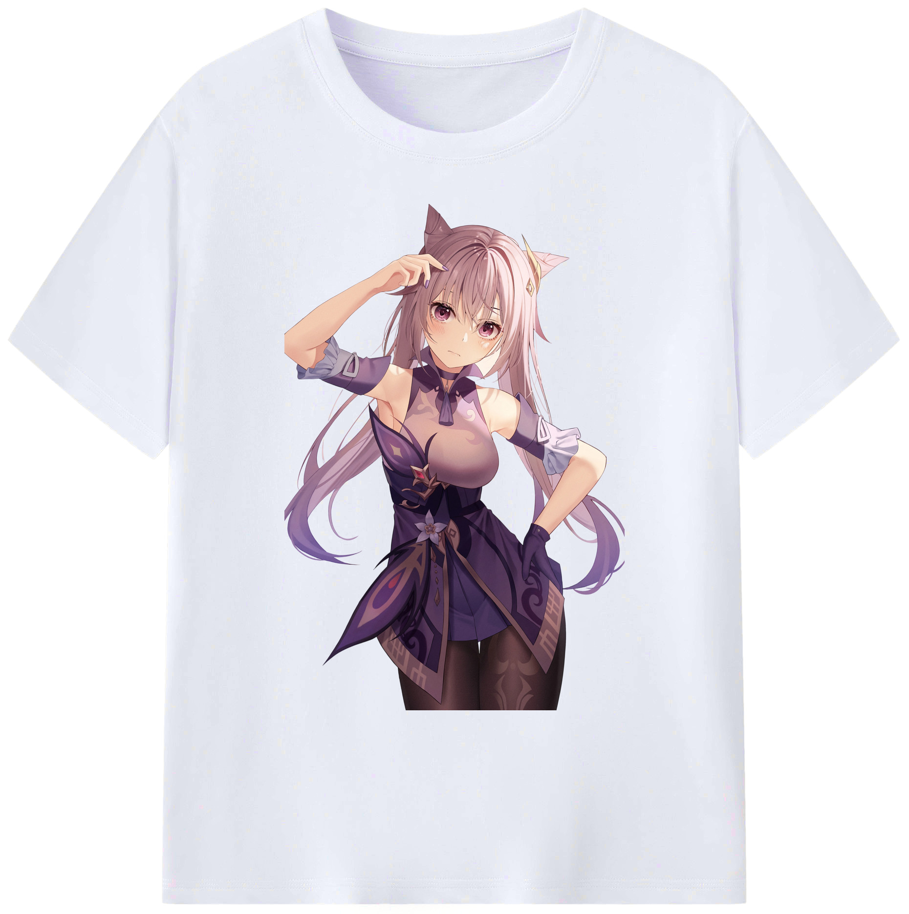 げんし神 刻晴 こくせい genshin Kokusei 綿100％ メンズ半袖Tシャツ｜肌触りやわらか＆通気性