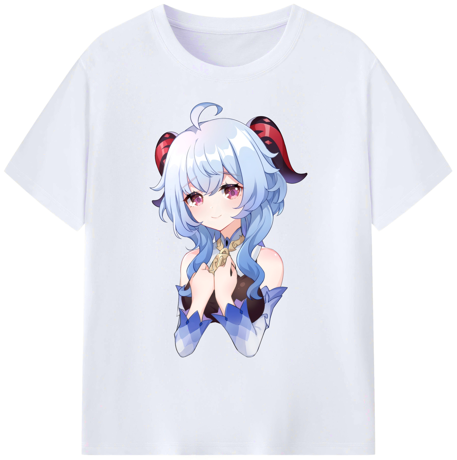 げんし神 甘雨 かんう genshin Ganyu 綿100％ メンズ半袖Tシャツ｜肌触りやわらか＆通気性
