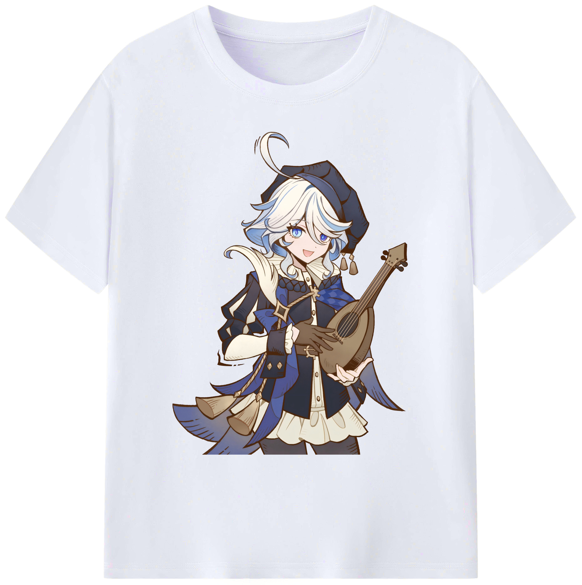 げんし神 フリーナ genshin Furina 綿100％ メンズ半袖Tシャツ｜肌触りやわらか＆通気性