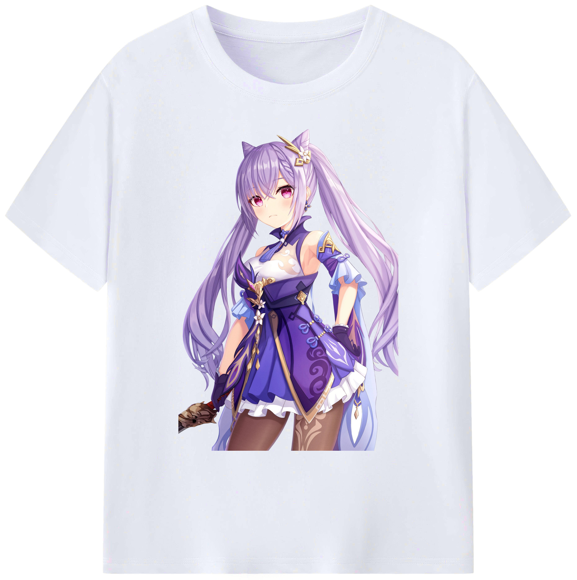 げんし神 刻晴 こくせい genshin Kokusei 綿100％ メンズ半袖Tシャツ｜肌触りやわらか＆通気性