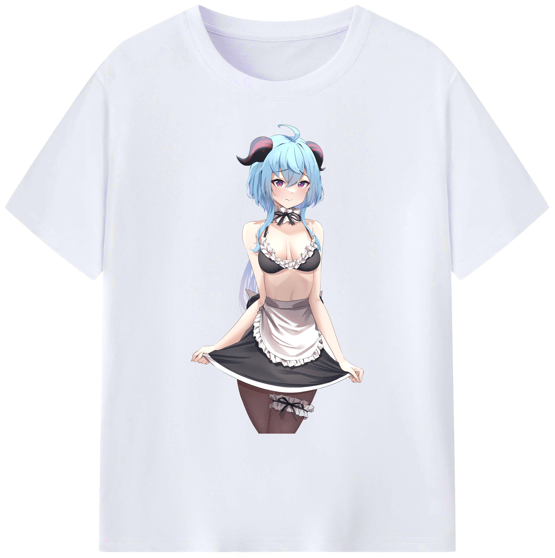 げんし神 甘雨 かんう genshin Ganyu 綿100％ メンズ半袖Tシャツ｜肌触りやわらか＆通気性