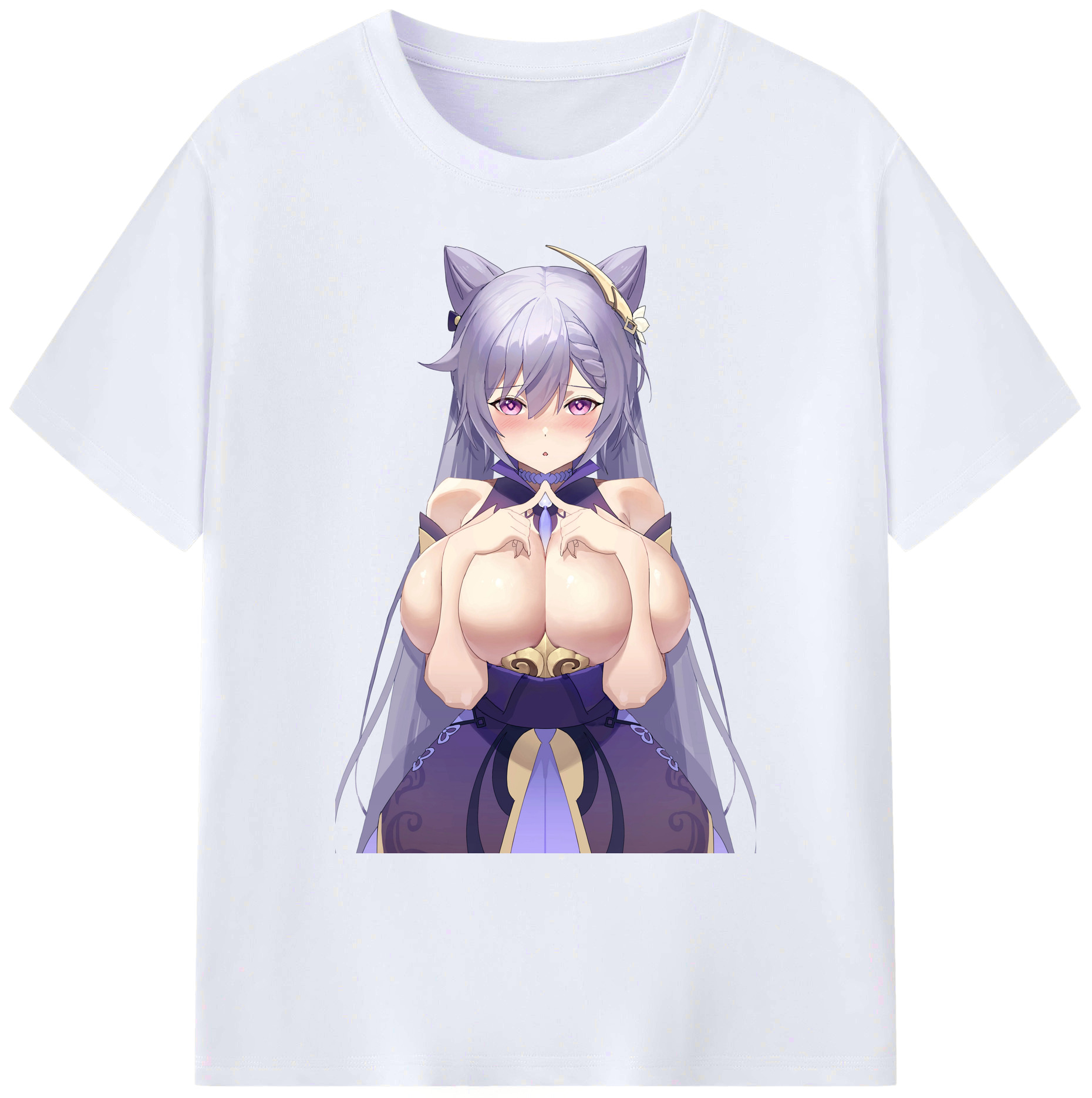げんし神 刻晴 こくせい genshin Kokusei 綿100％ メンズ半袖Tシャツ｜肌触りやわらか＆通気性