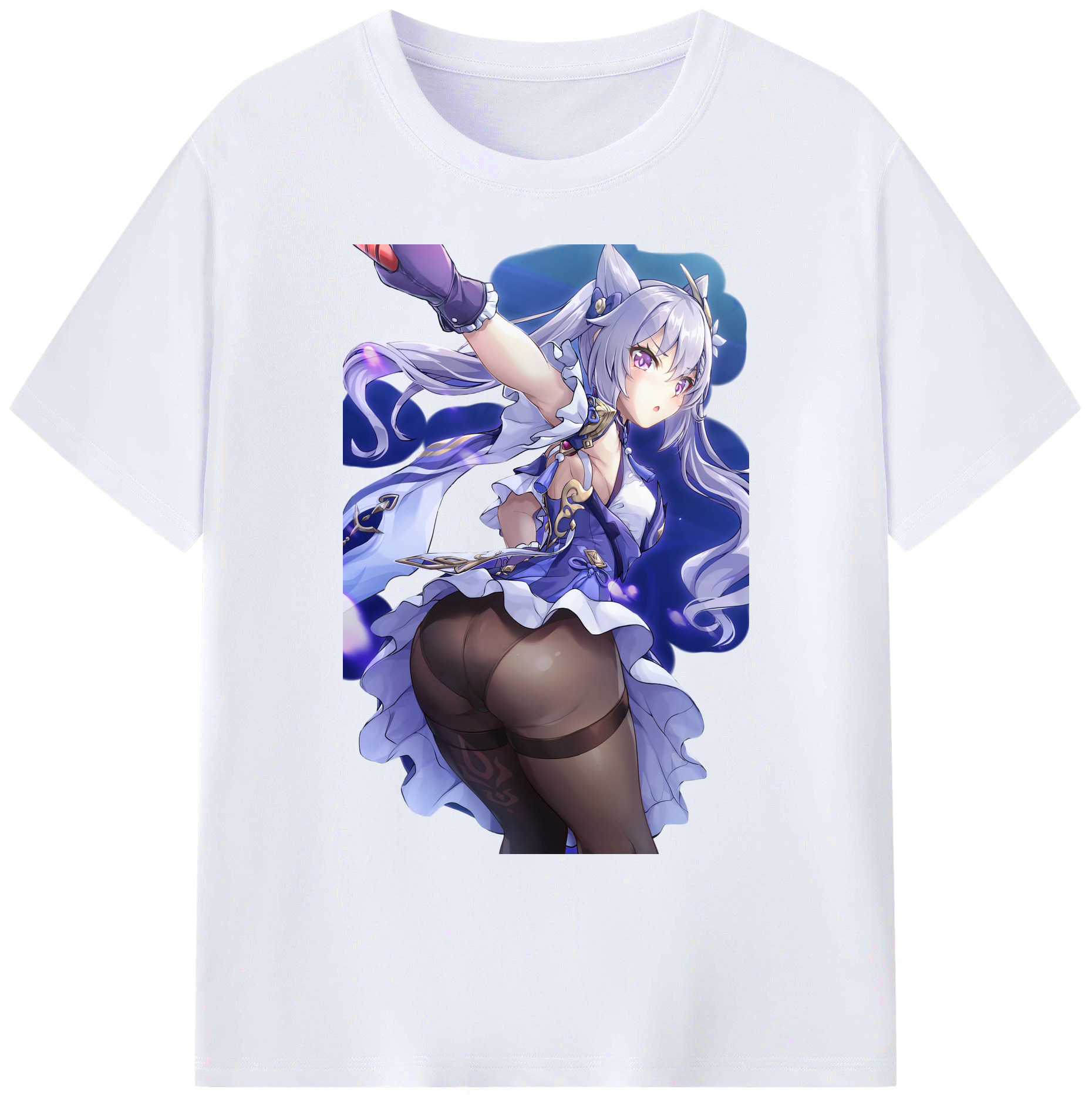げんし神 刻晴 こくせい genshin Kokusei 綿100％ メンズ半袖Tシャツ｜肌触りやわらか＆通気性