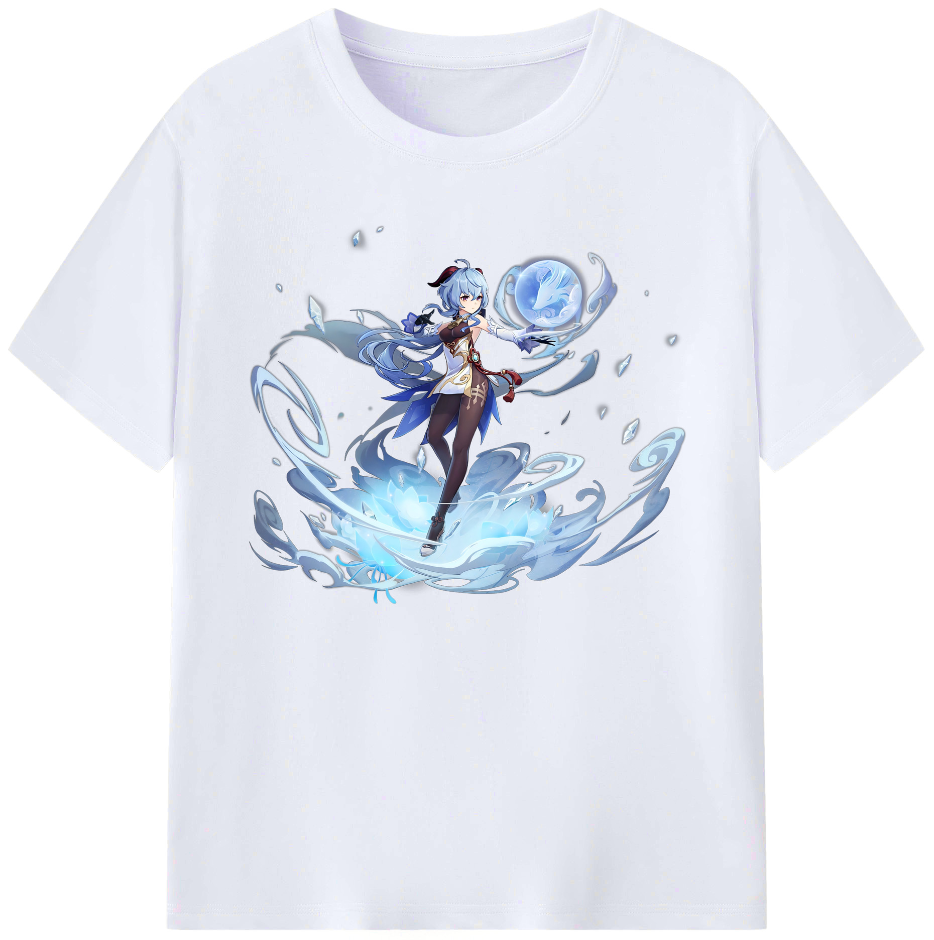 げんし神 甘雨 かんう genshin Ganyu 綿100％ メンズ半袖Tシャツ｜肌触りやわらか＆通気性