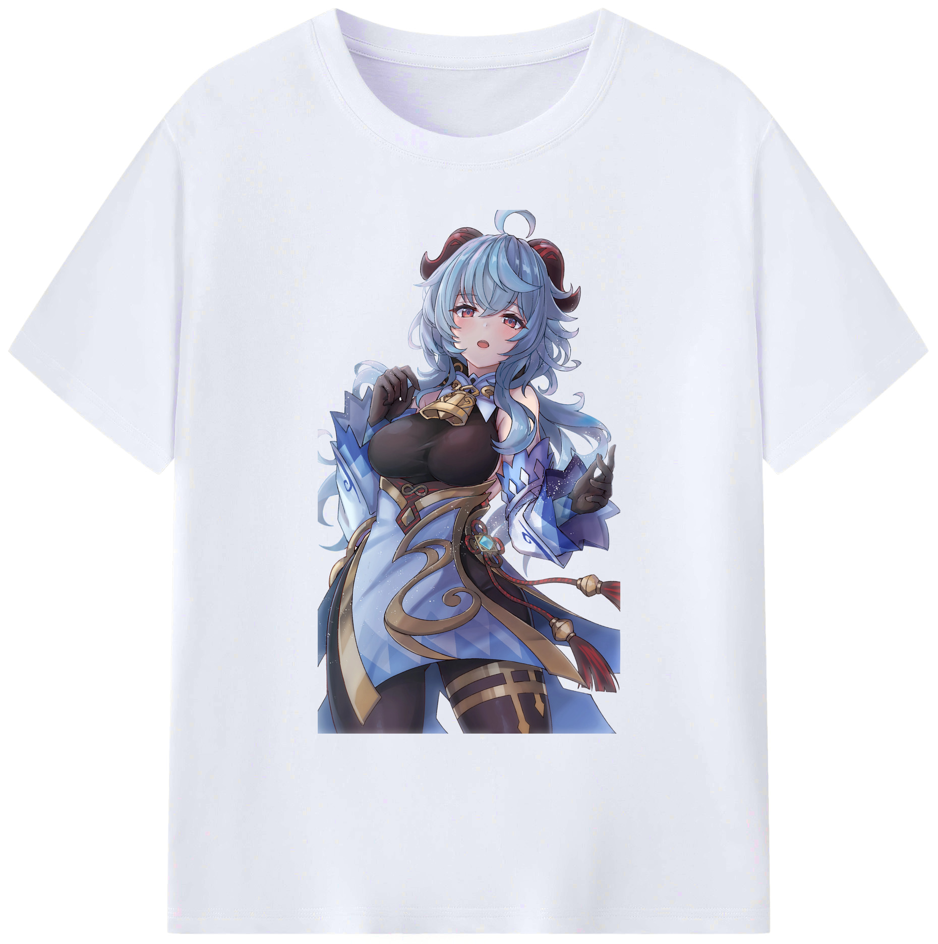 げんし神 甘雨 かんう genshin Ganyu 綿100％ メンズ半袖Tシャツ｜肌触りやわらか＆通気性