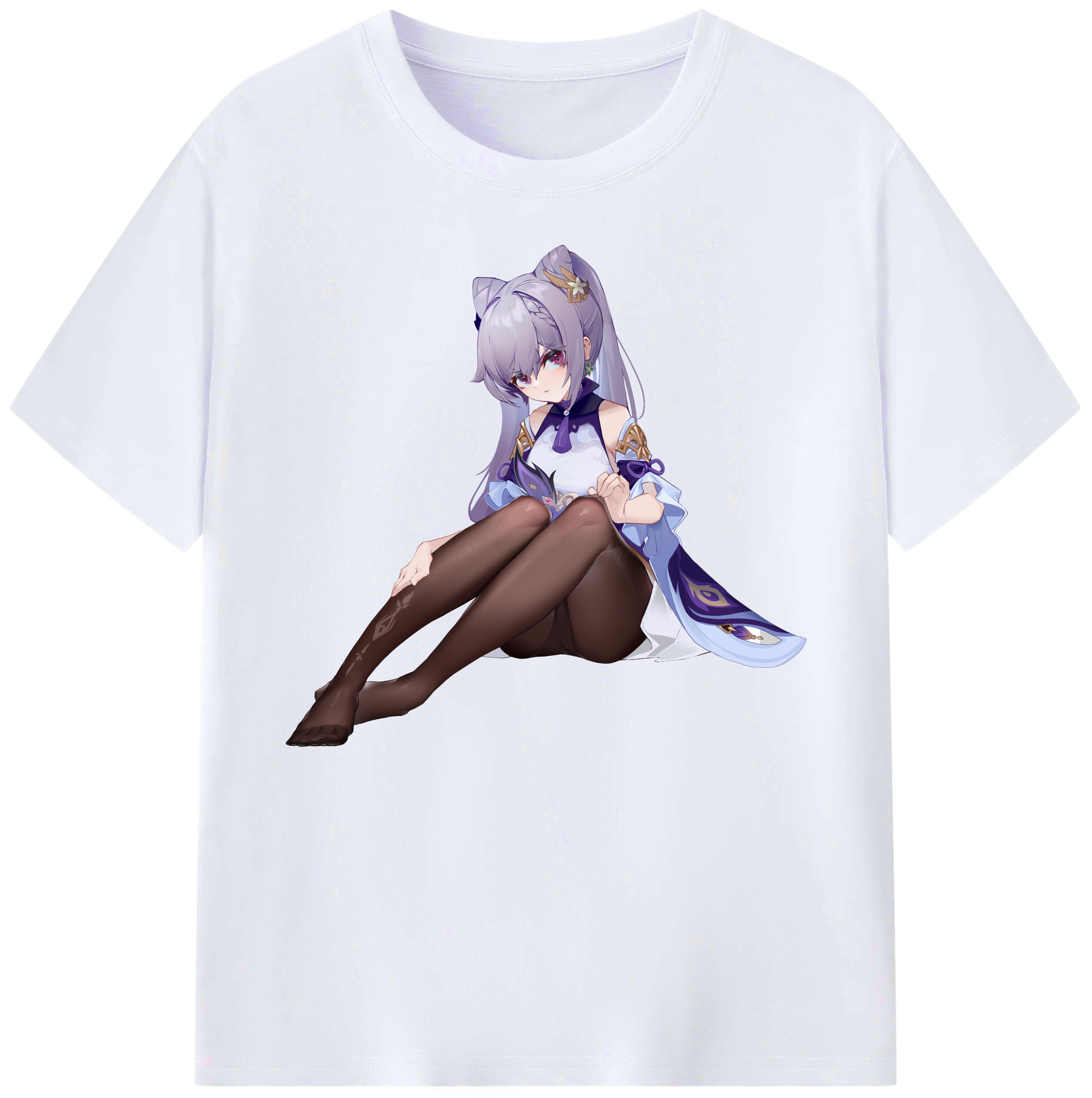 げんし神 刻晴 こくせい genshin Kokusei 綿100％ メンズ半袖Tシャツ｜肌触りやわらか＆通気性