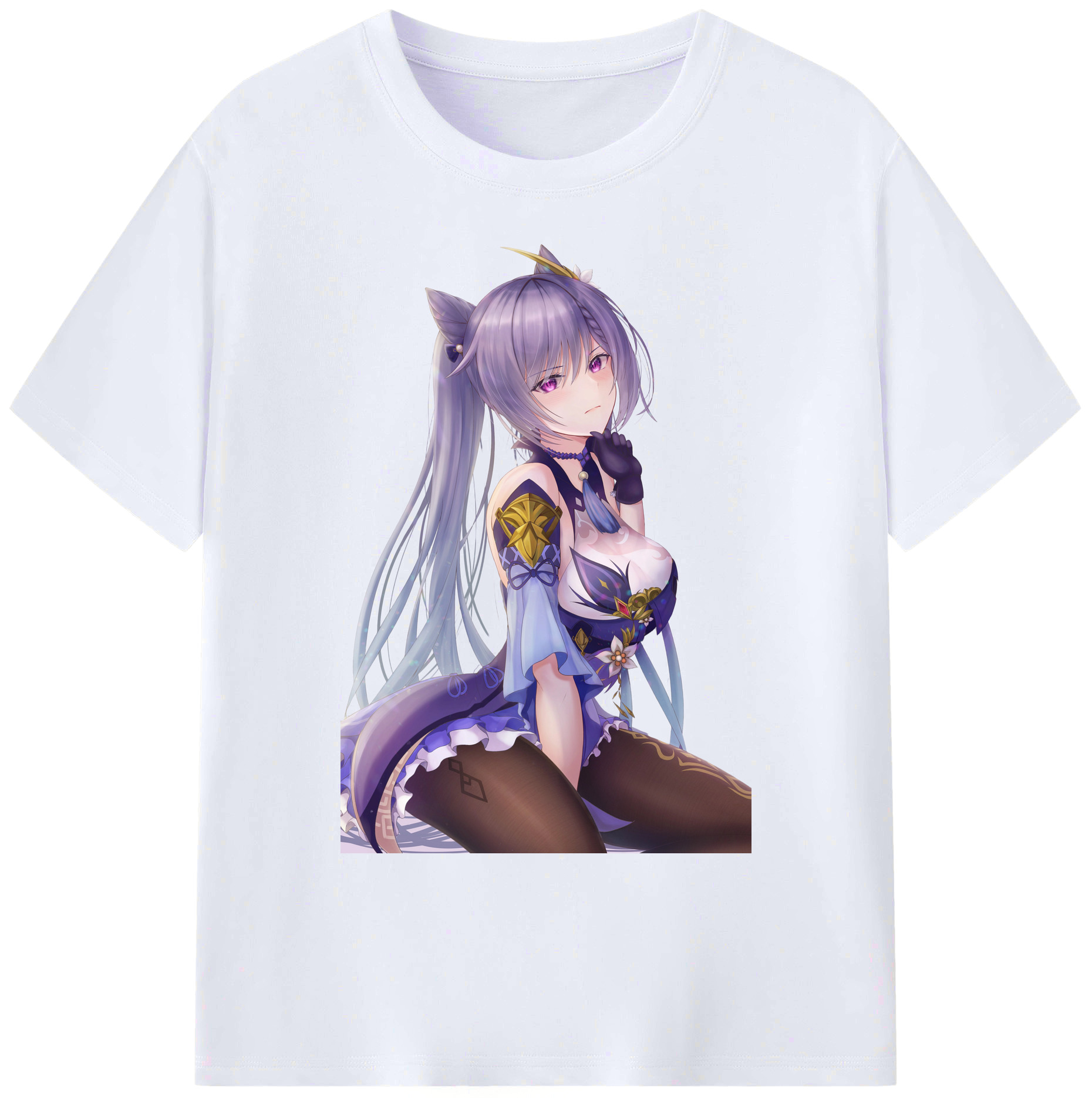げんし神 刻晴 こくせい genshin Kokusei 綿100％ メンズ半袖Tシャツ｜肌触りやわらか＆通気性