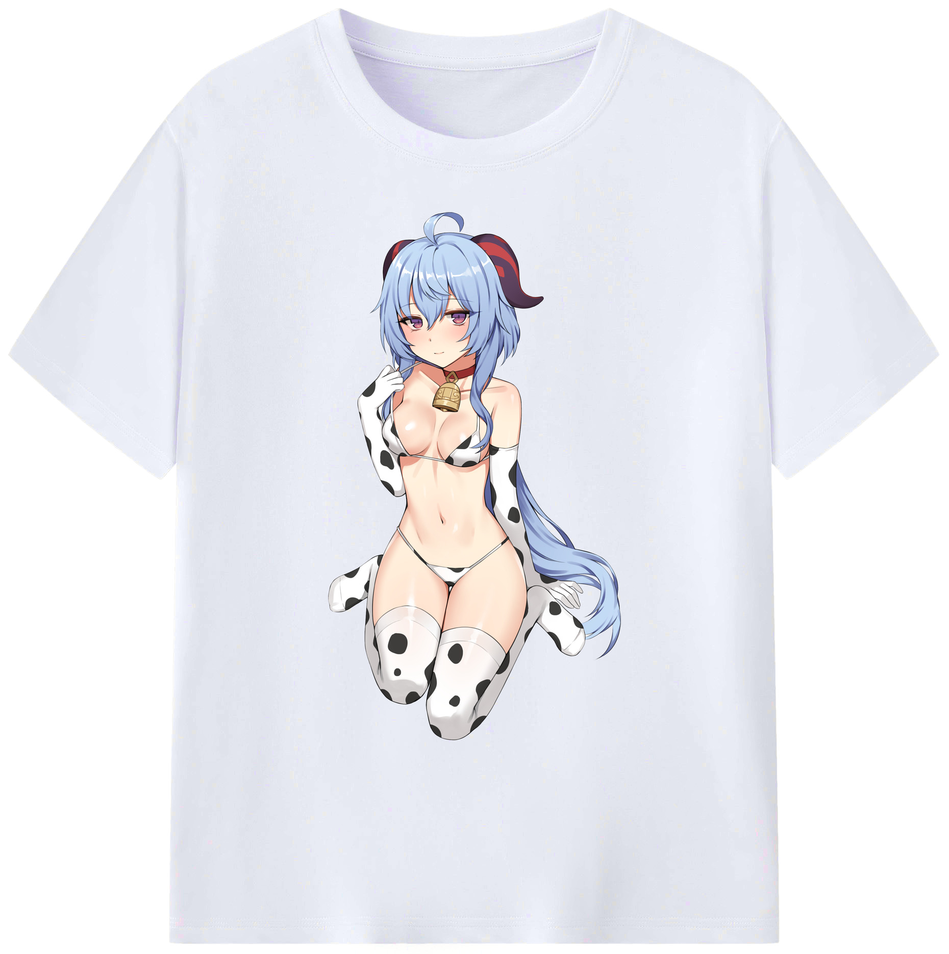 げんし神 甘雨 かんう genshin Ganyu 綿100％ メンズ半袖Tシャツ｜肌触りやわらか＆通気性
