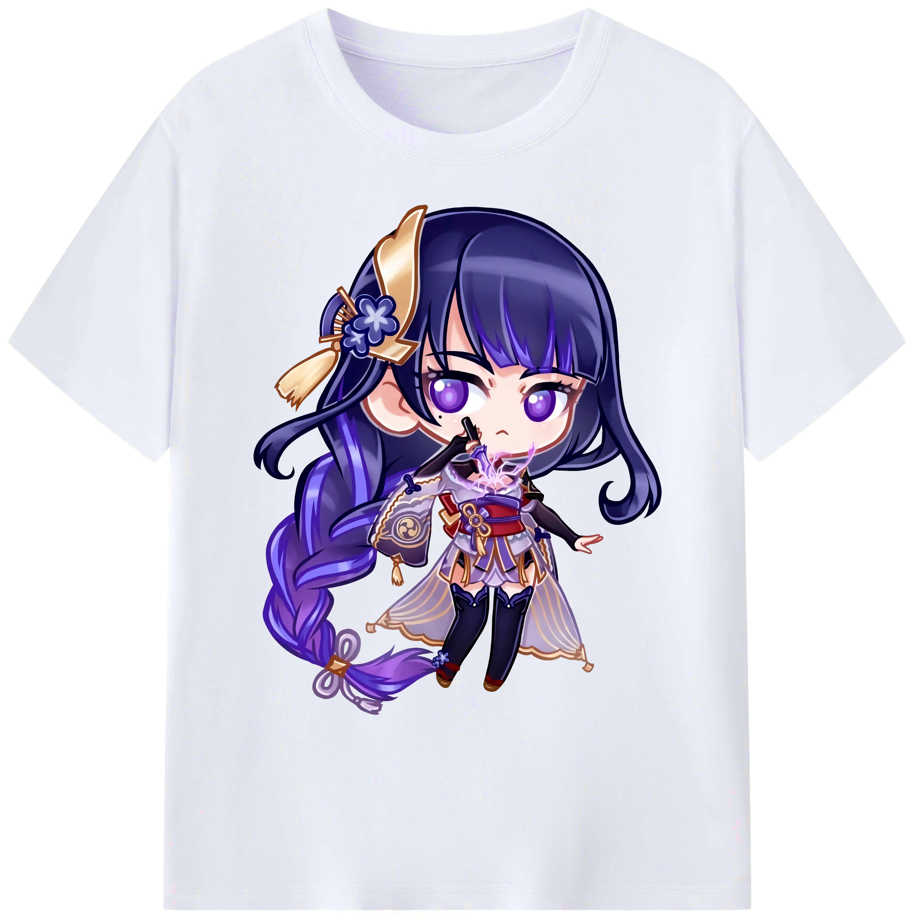 げんし神 雷電将軍 らいでんしょうぐん genshin Raiden Shogun 綿100％ メンズ半袖Tシャツ｜肌触りやわらか＆通気性