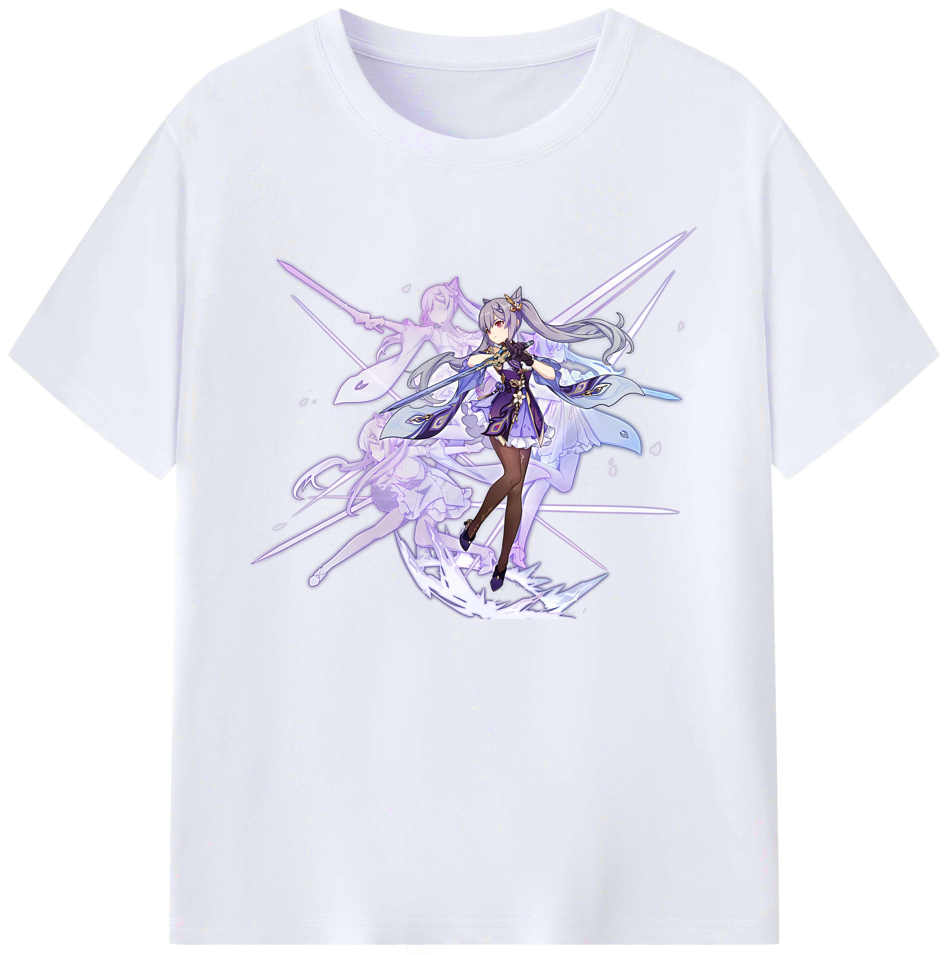 げんし神 刻晴 こくせい genshin Kokusei 綿100％ メンズ半袖Tシャツ｜肌触りやわらか＆通気性