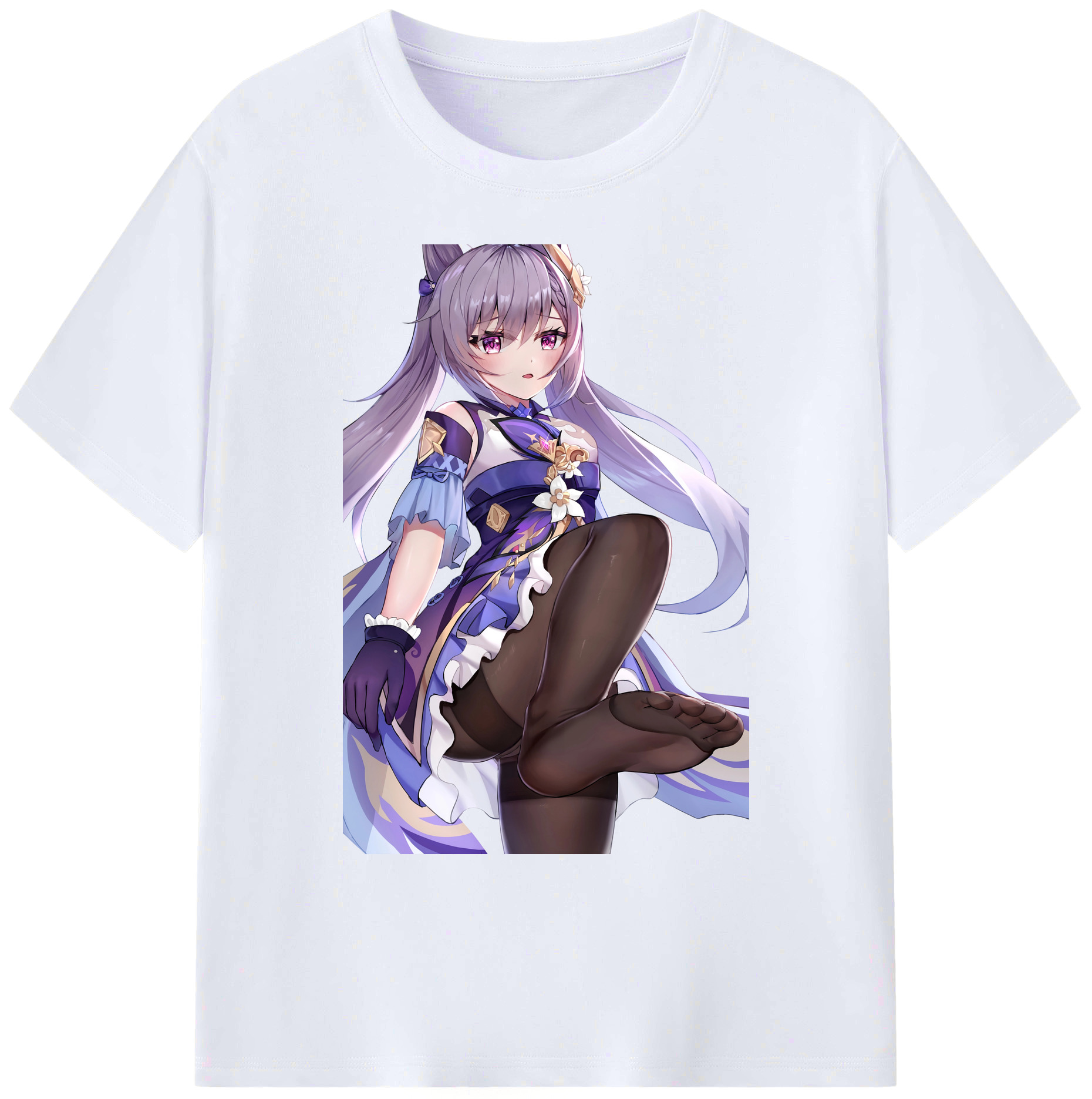 げんし神 刻晴 こくせい genshin Kokusei 綿100％ メンズ半袖Tシャツ｜肌触りやわらか＆通気性