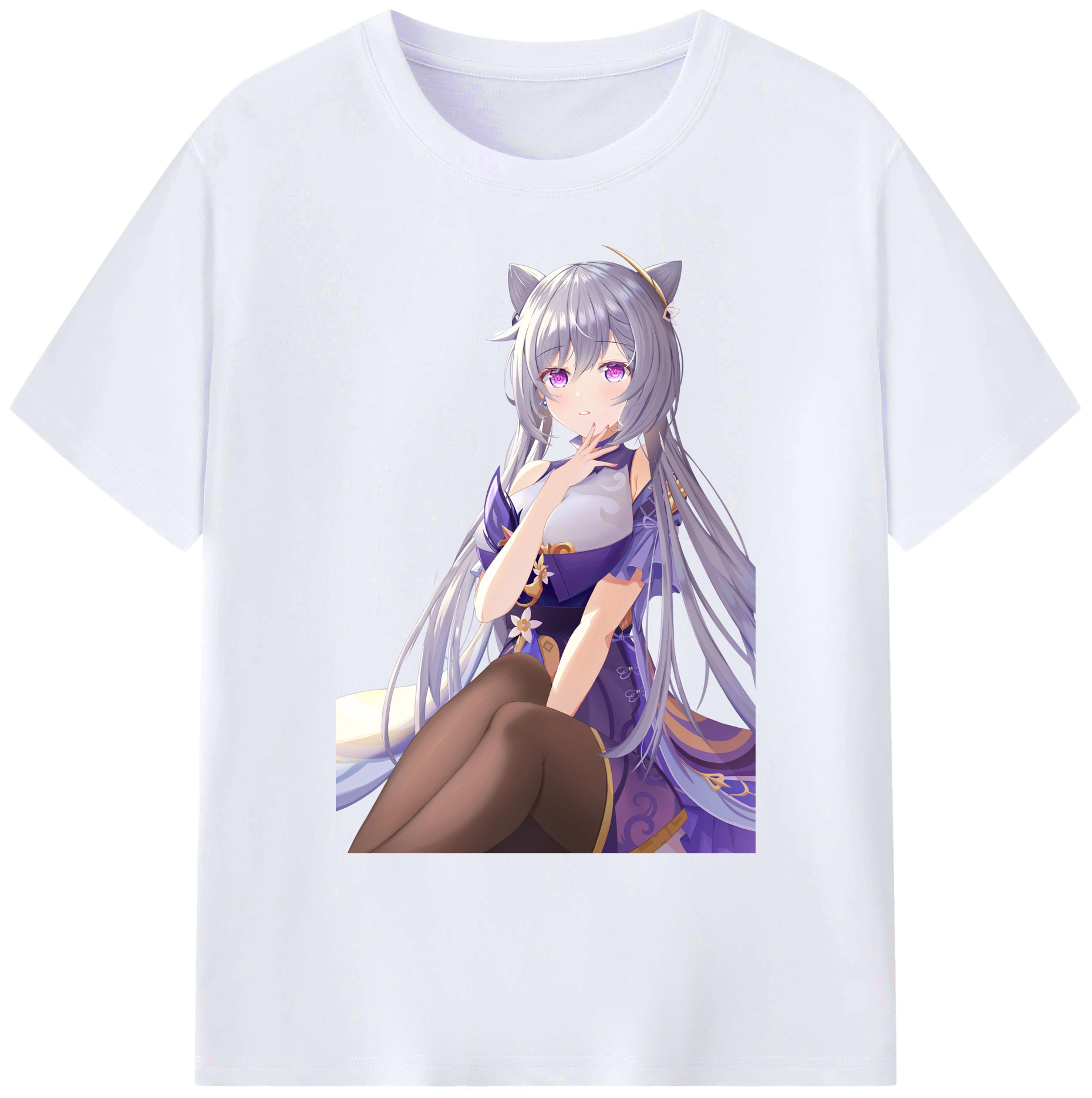 げんし神 刻晴 こくせい genshin Kokusei 綿100％ メンズ半袖Tシャツ｜肌触りやわらか＆通気性
