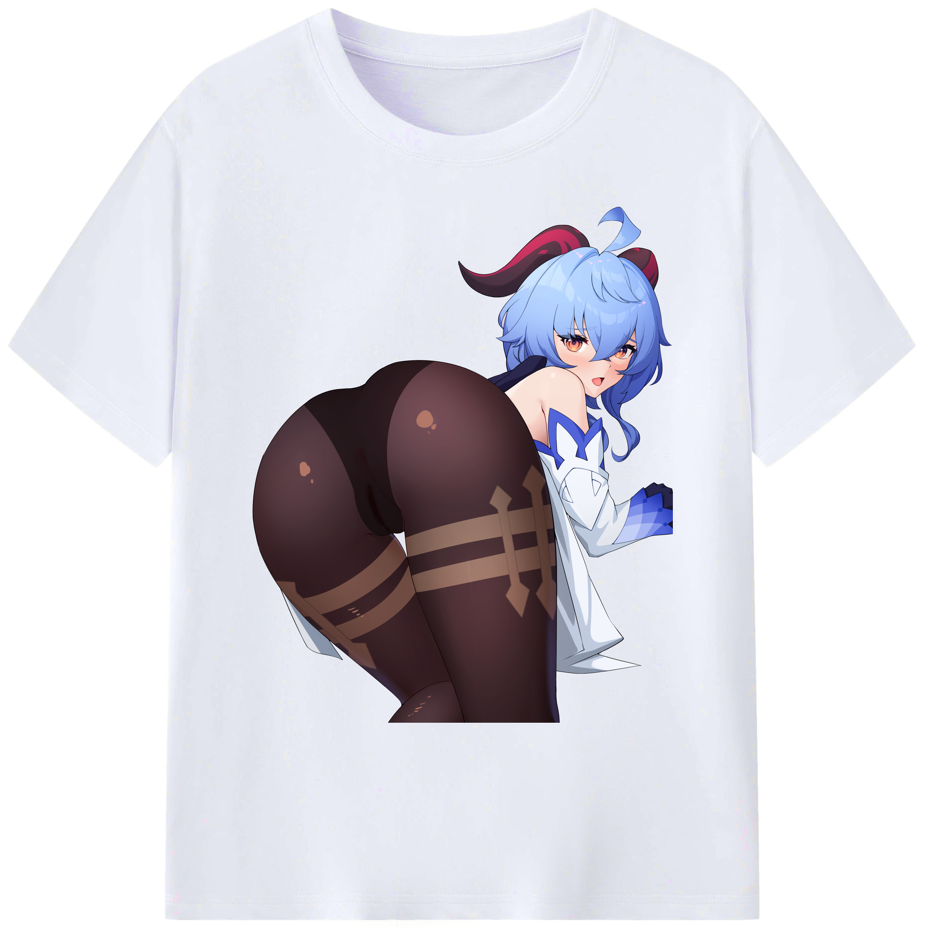 げんし神 甘雨 かんう genshin Ganyu 綿100％ メンズ半袖Tシャツ｜肌触りやわらか＆通気性