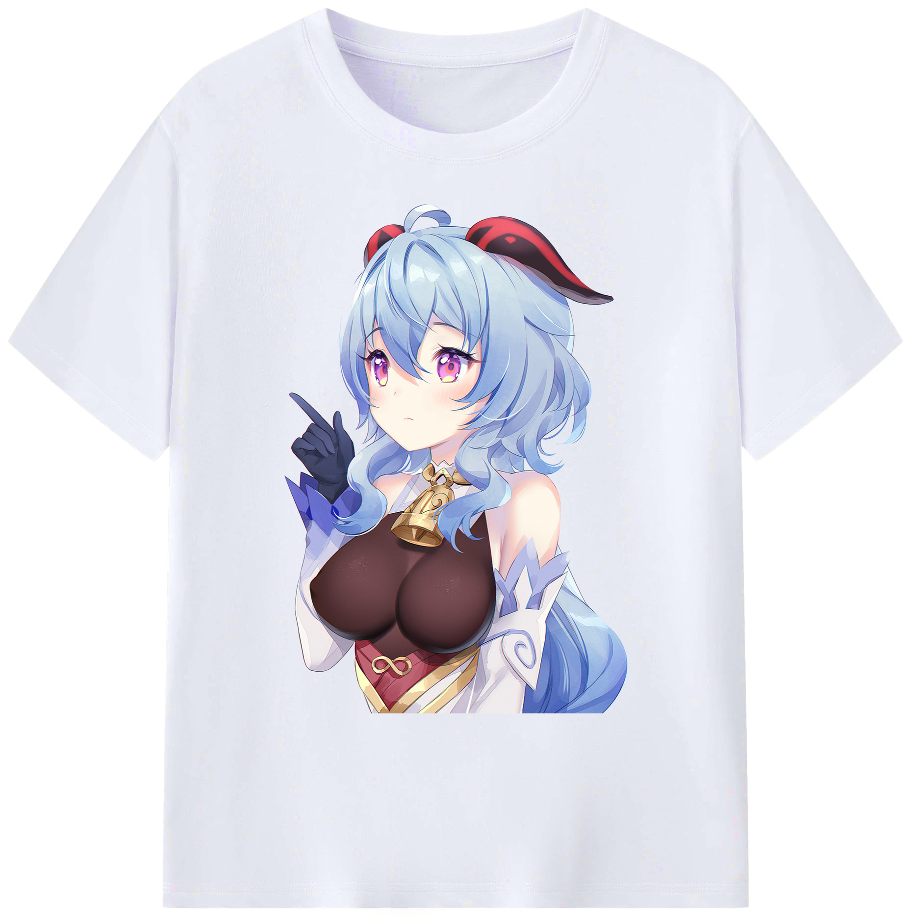 げんし神 甘雨 かんう genshin Ganyu 綿100％ メンズ半袖Tシャツ｜肌触りやわらか＆通気性
