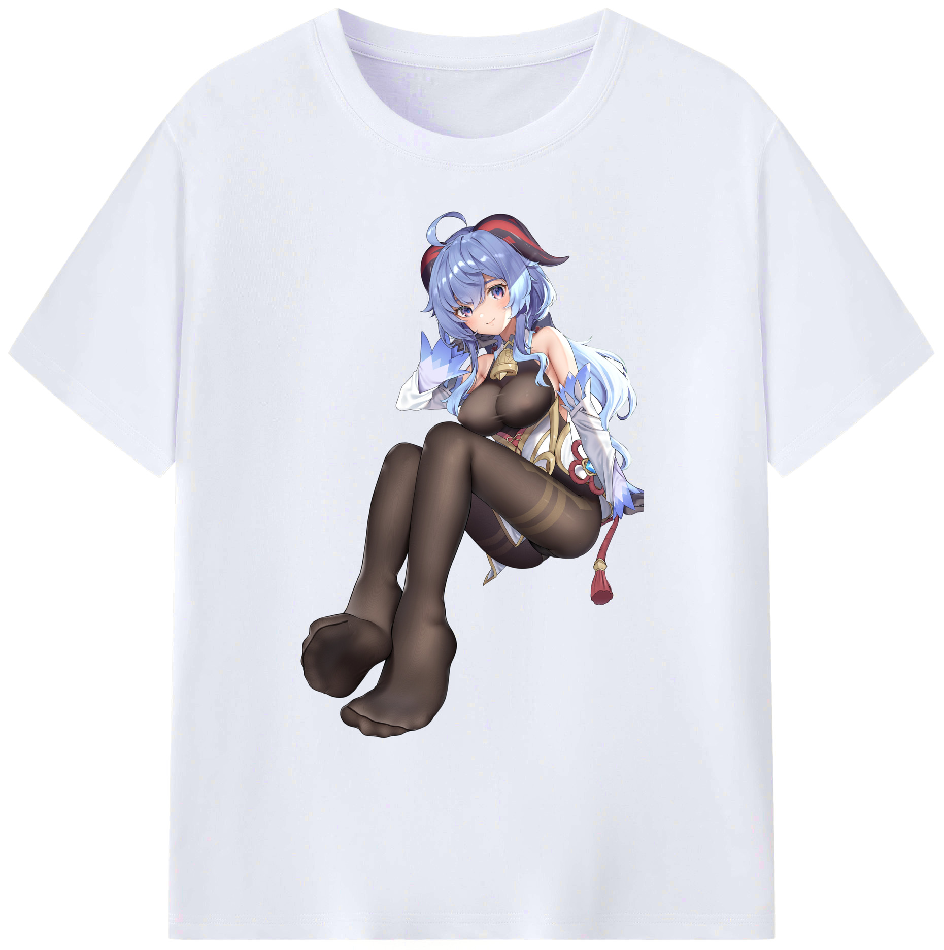 げんし神 甘雨 かんう genshin Ganyu 綿100％ メンズ半袖Tシャツ｜肌触りやわらか＆通気性