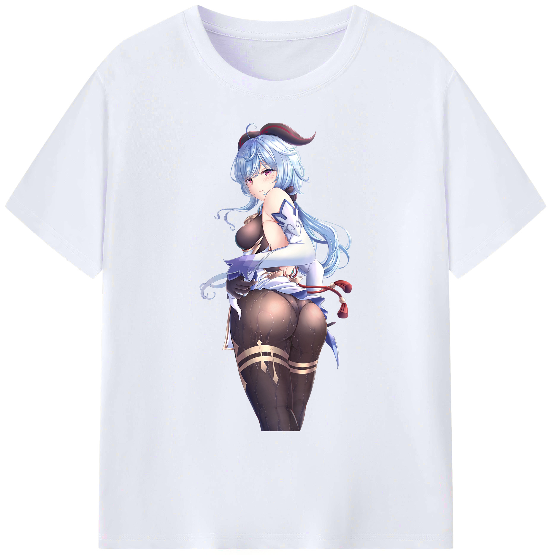 げんし神 甘雨 かんう genshin Ganyu 綿100％ メンズ半袖Tシャツ｜肌触りやわらか＆通気性
