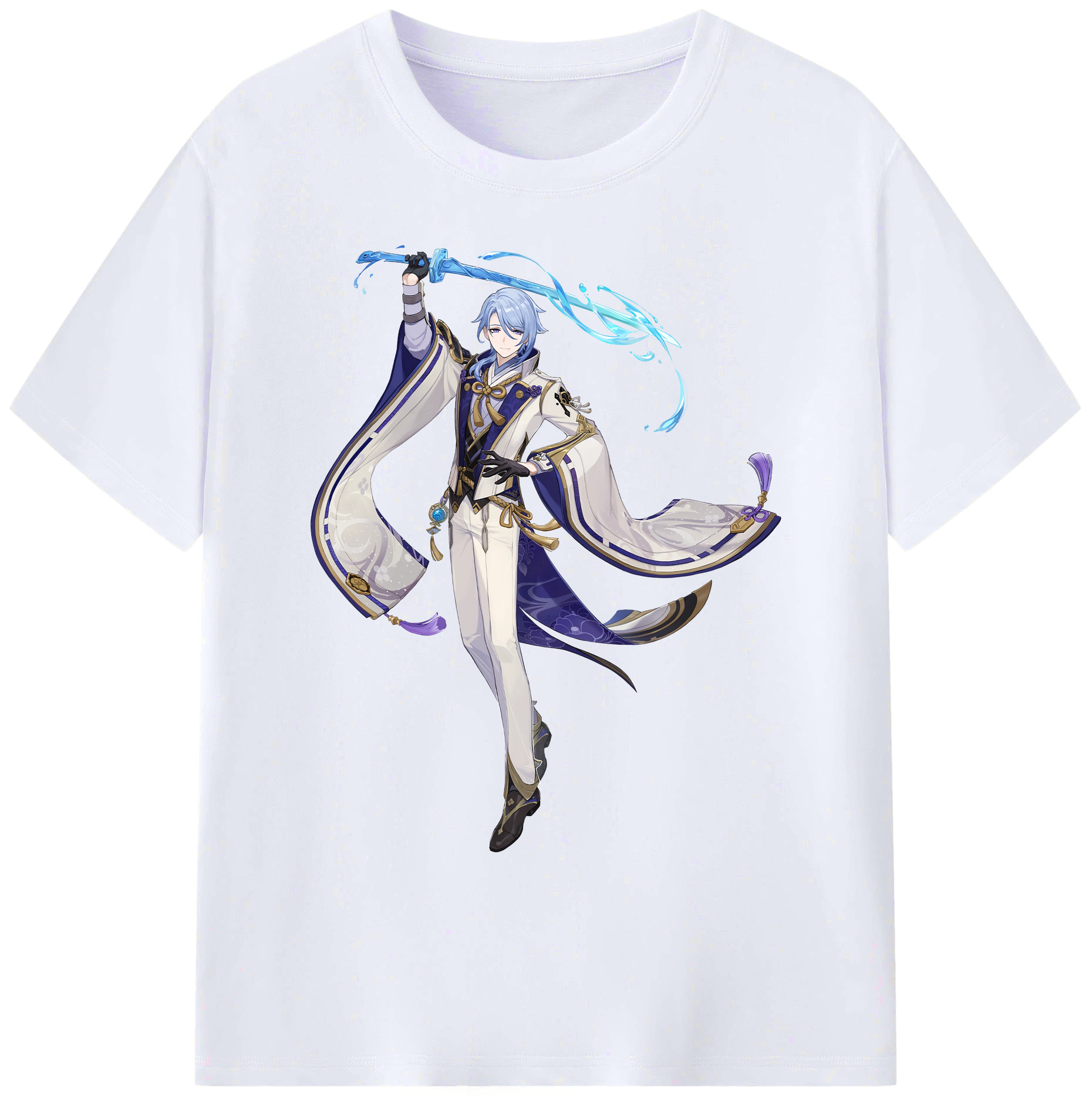 げんし神 神里綾人 かみさとあやと genshin Kamisato Ayato 綿100％ メンズ半袖Tシャツ｜肌触りやわらか＆通気性