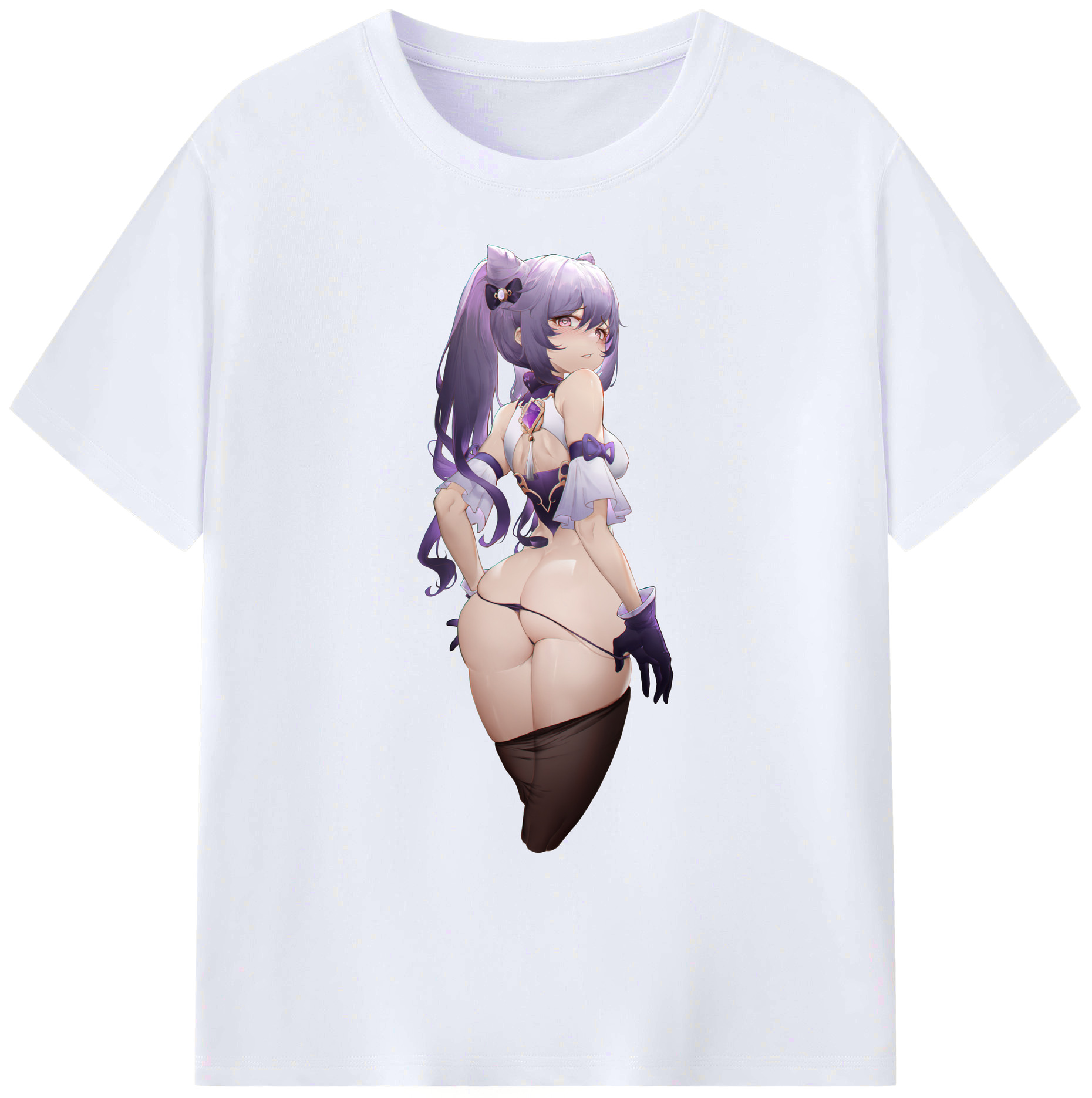 げんし神 刻晴 こくせい genshin Kokusei 綿100％ メンズ半袖Tシャツ｜肌触りやわらか＆通気性