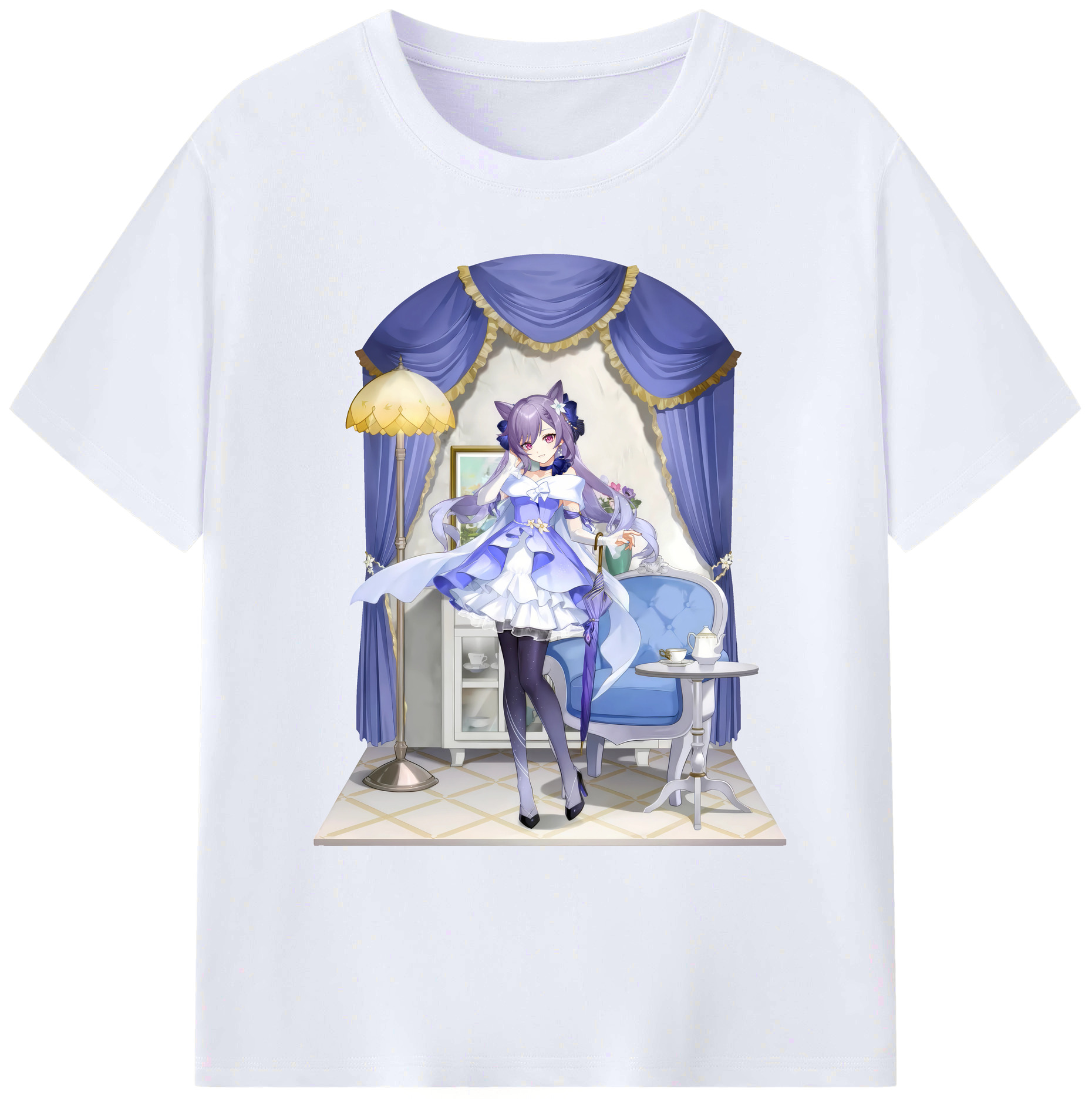 げんし神 刻晴 こくせい genshin Kokusei 綿100％ メンズ半袖Tシャツ｜肌触りやわらか＆通気性