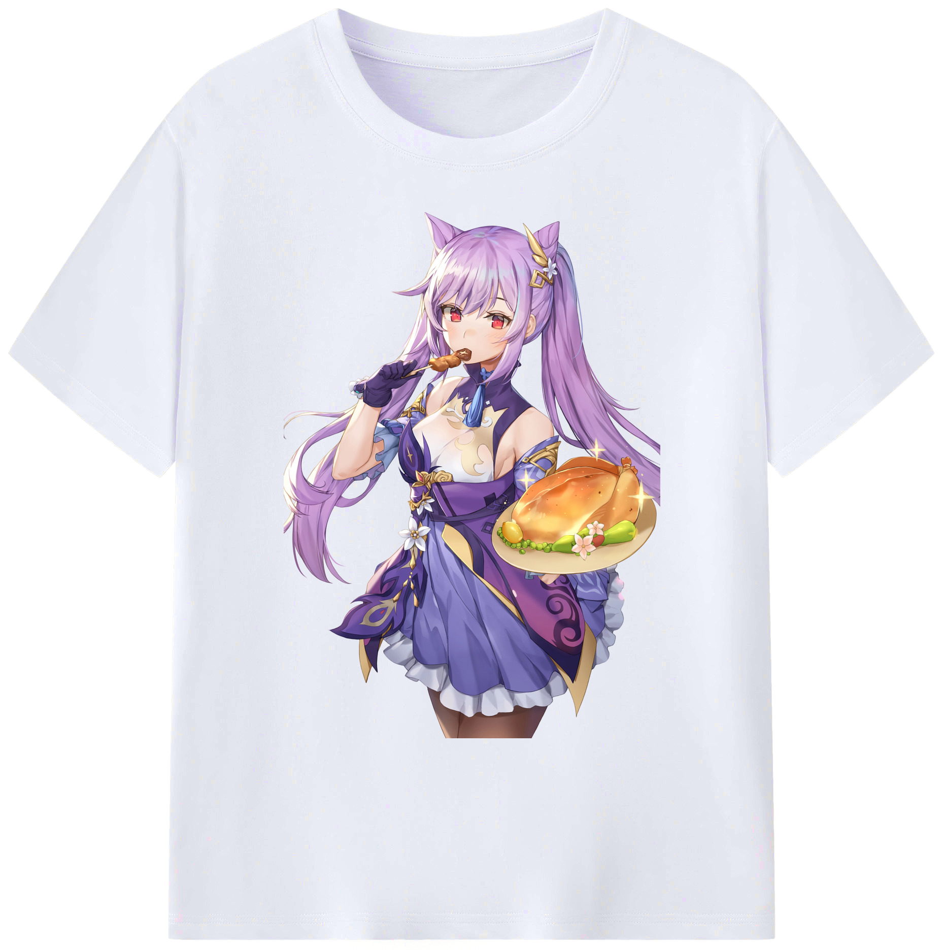 げんし神 刻晴 こくせい genshin Kokusei 綿100％ メンズ半袖Tシャツ｜肌触りやわらか＆通気性