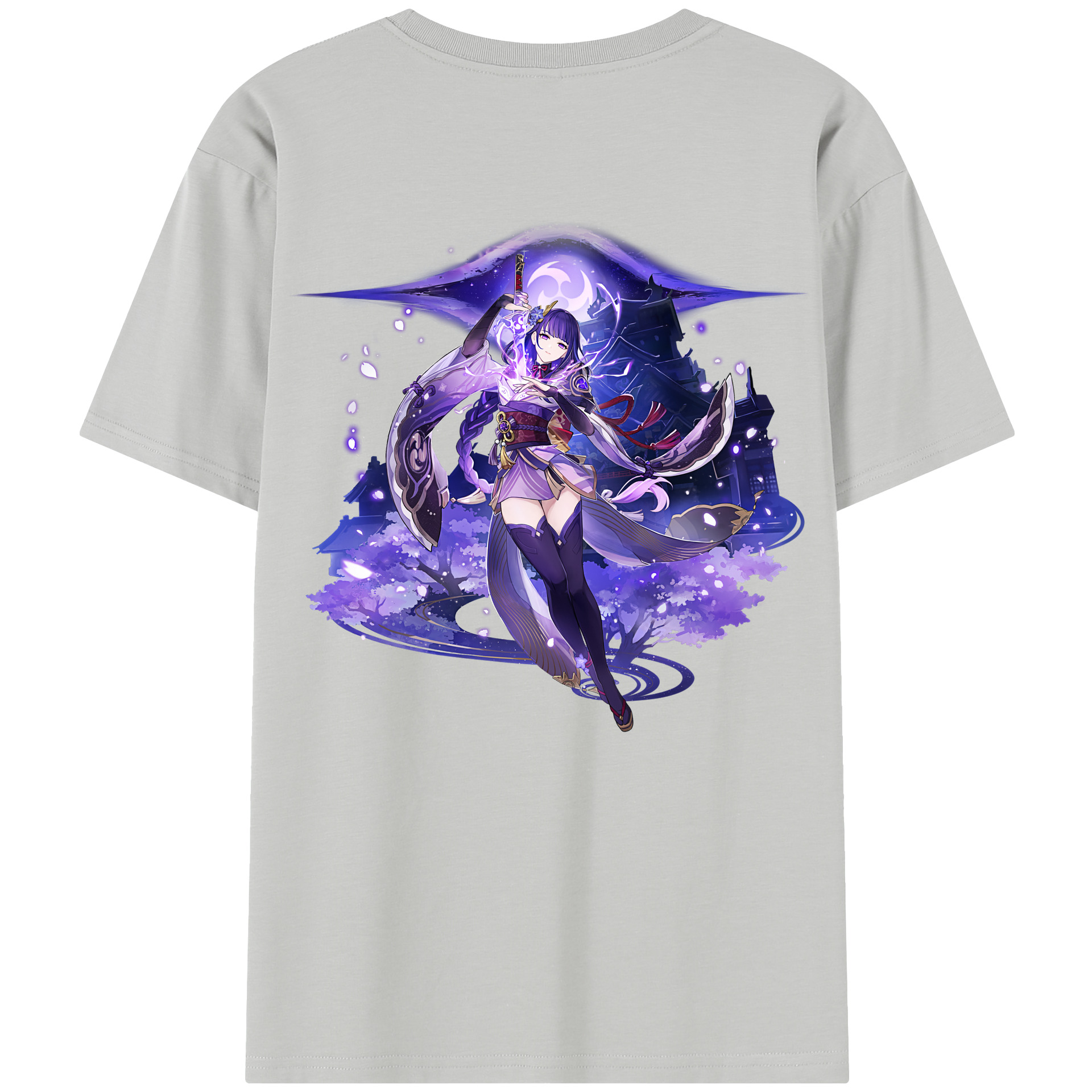 げんし神 雷電将軍 らいでんしょうぐん genshin Raiden Shogun レディース半袖Tシャツ(バックプリント)
