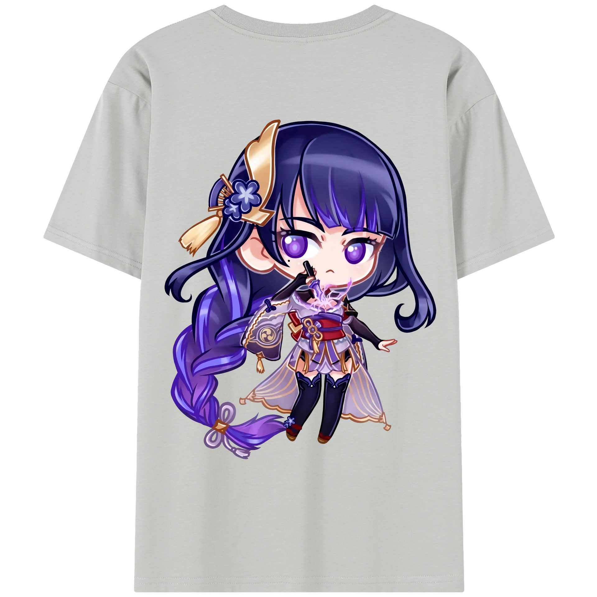 げんし神 雷電将軍 らいでんしょうぐん genshin Raiden Shogun レディース半袖Tシャツ(バックプリント)