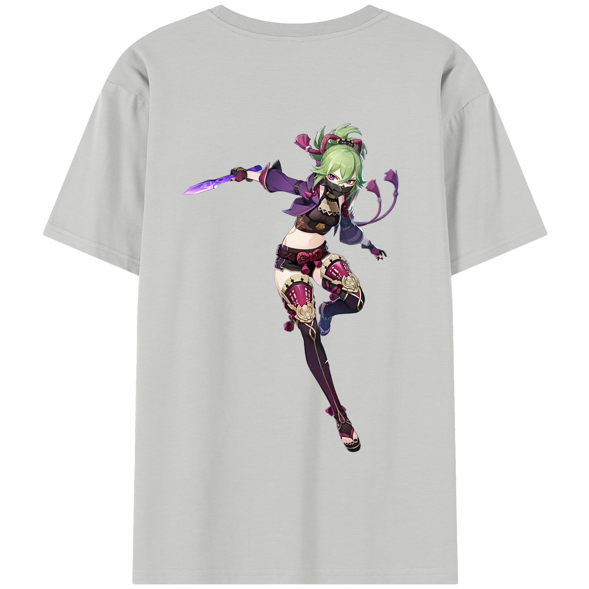 げんし神  久岐忍 くき しのぶ genshin Kuki Shinobu レディース半袖Tシャツ(バックプリント)