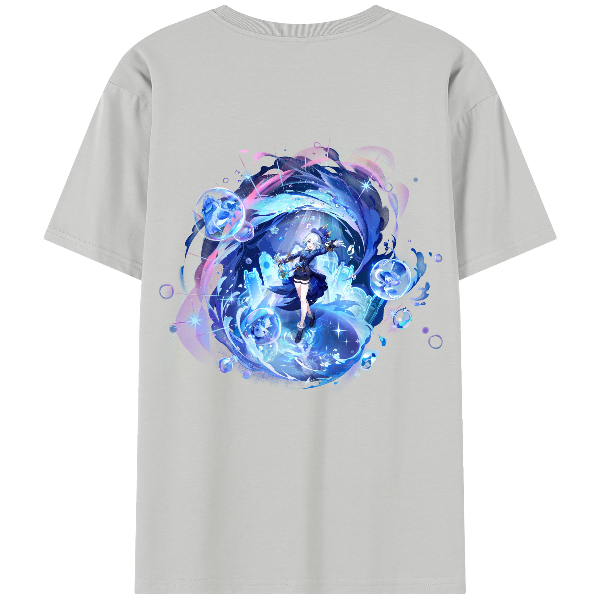 げんし神 フリーナ genshin Furina レディース半袖Tシャツ(バックプリント)