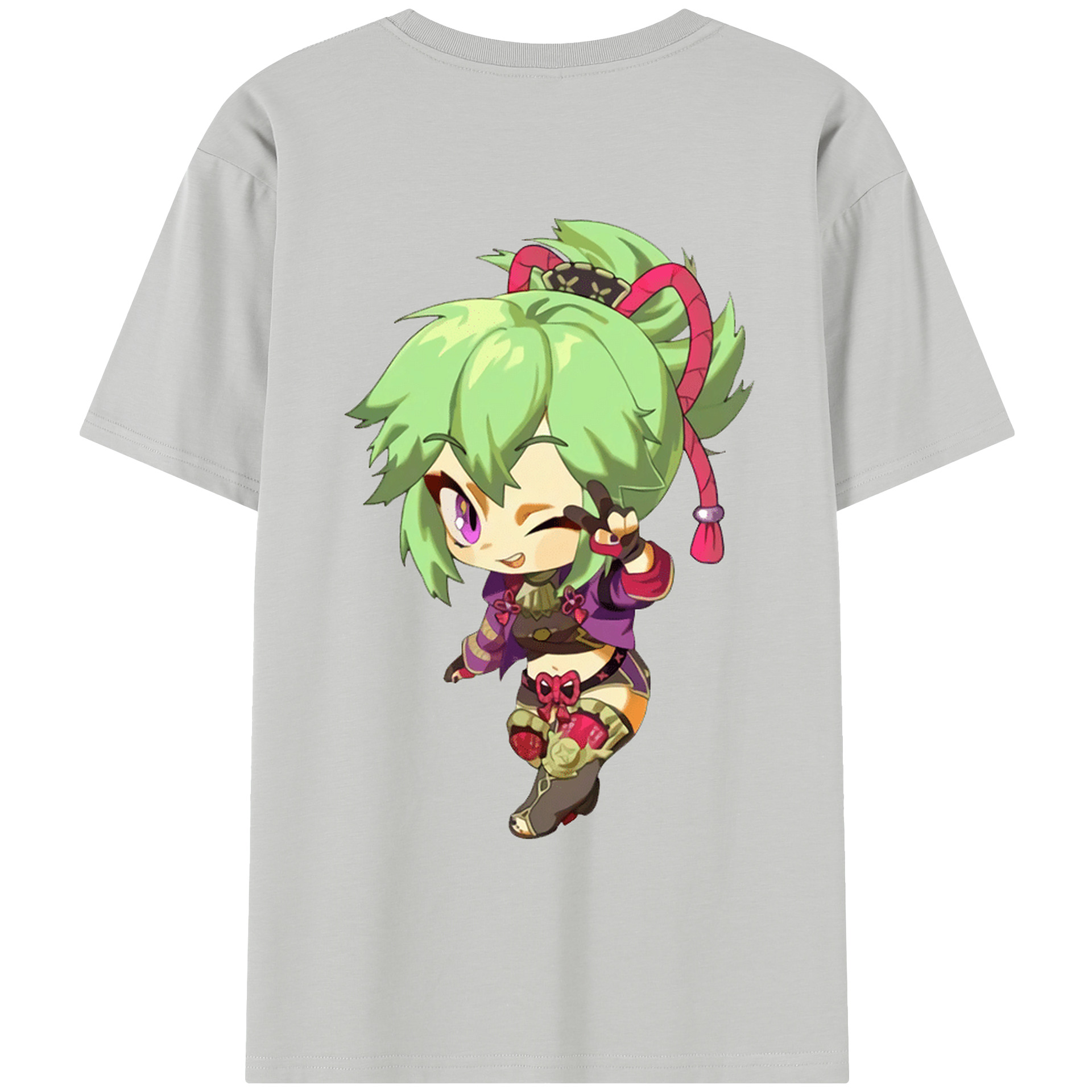 げんし神  久岐忍 くき しのぶ genshin Kuki Shinobu レディース半袖Tシャツ(バックプリント)