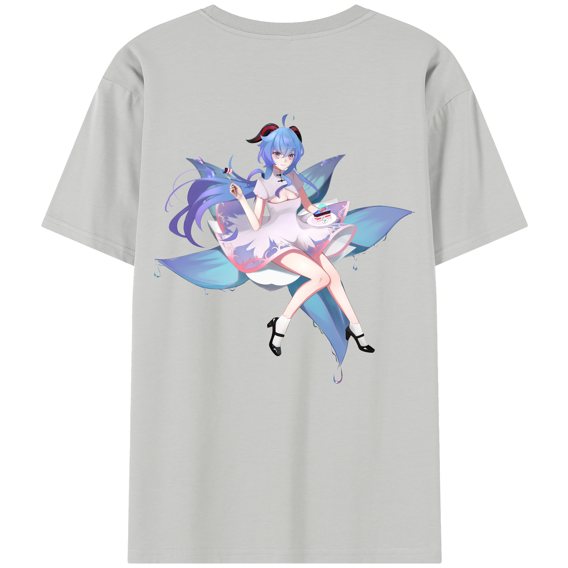 げんし神 甘雨 かんう genshin Ganyu レディース半袖Tシャツ(バックプリント)