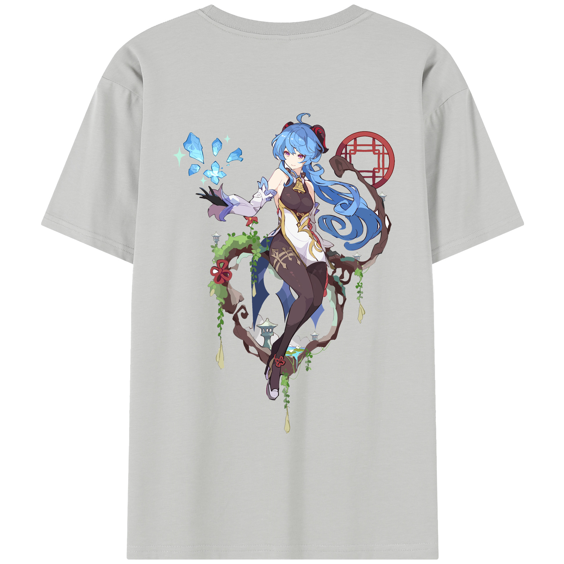 げんし神 甘雨 かんう genshin Ganyu レディース半袖Tシャツ(バックプリント)