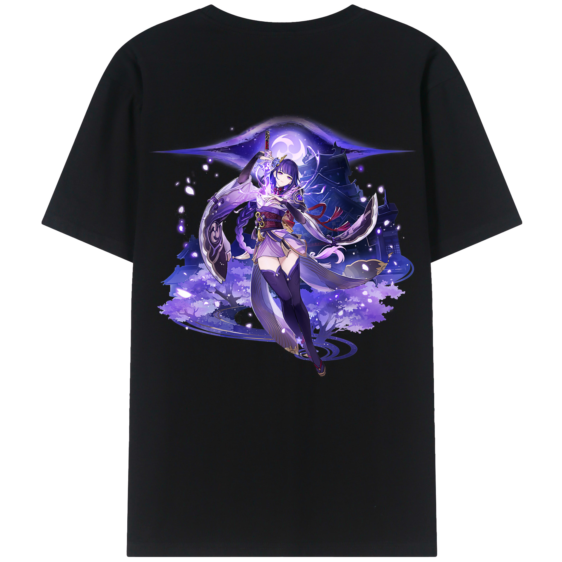 げんし神 雷電将軍 らいでんしょうぐん genshin Raiden Shogun レディース半袖Tシャツ(バックプリント)