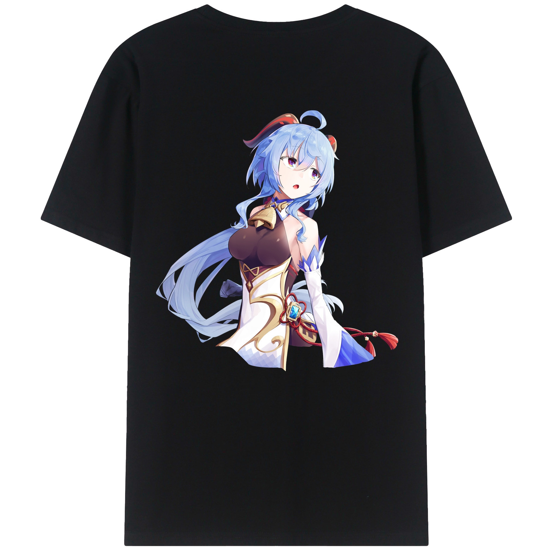 げんし神 甘雨 かんう genshin Ganyu レディース半袖Tシャツ(バックプリント)
