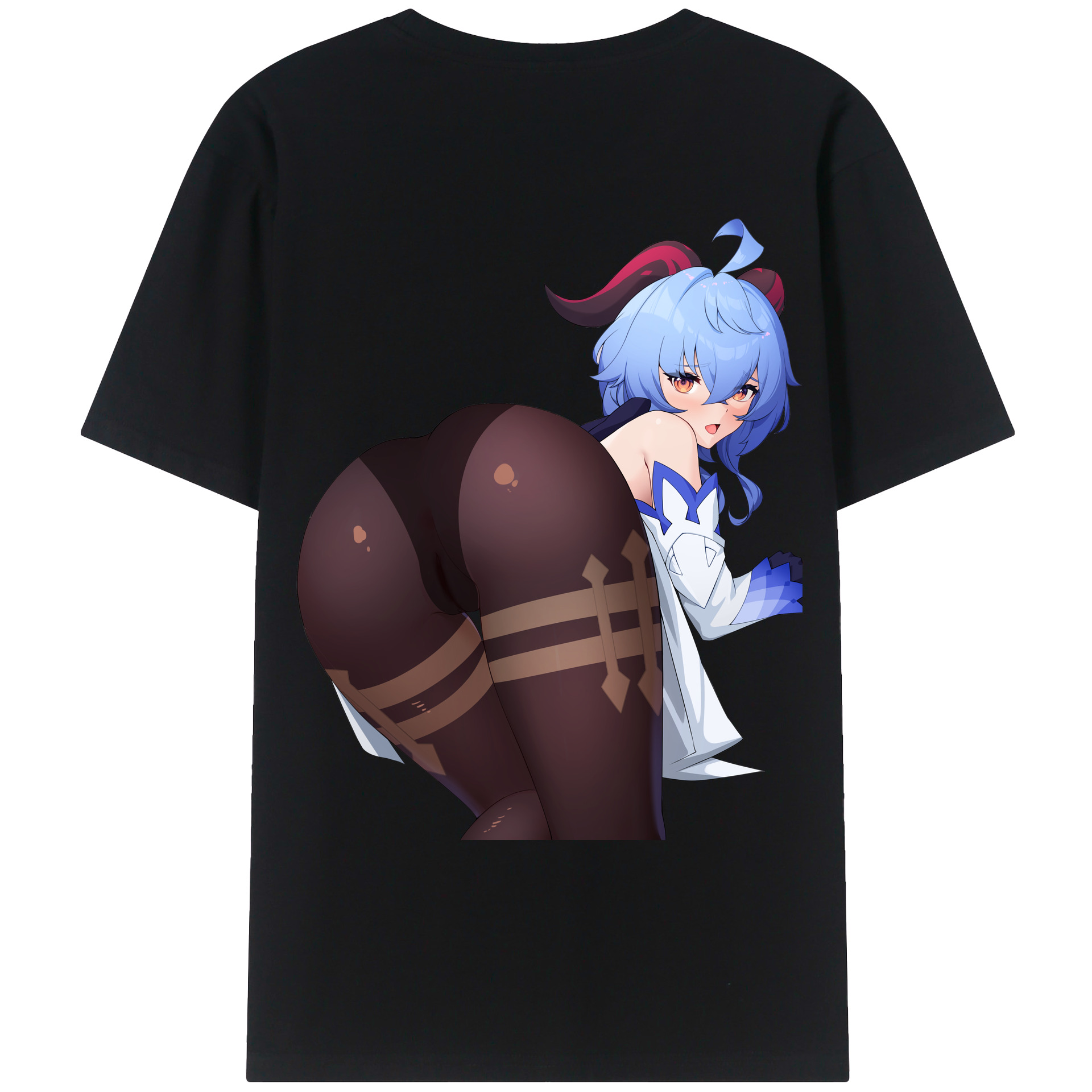 げんし神 甘雨 かんう genshin Ganyu レディース半袖Tシャツ(バックプリント)