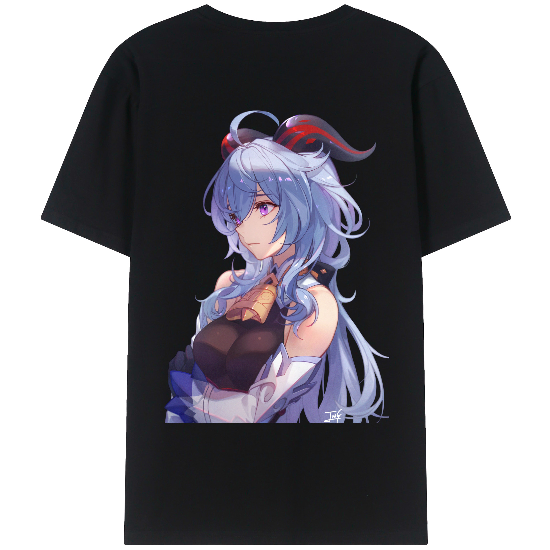 げんし神 甘雨 かんう genshin Ganyu レディース半袖Tシャツ(バックプリント)