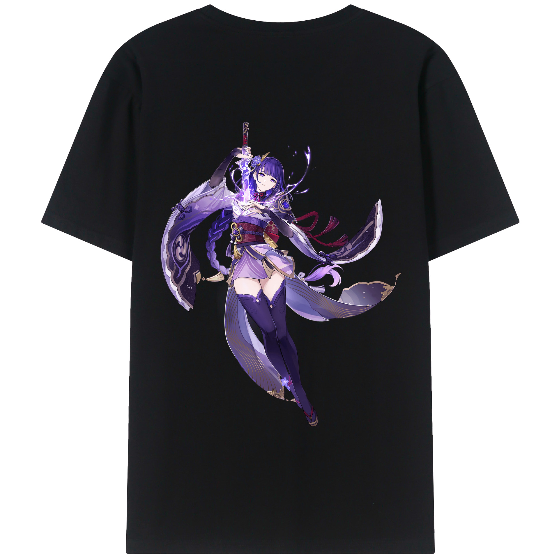 げんし神 雷電将軍 らいでんしょうぐん genshin Raiden Shogun レディース半袖Tシャツ(バックプリント)