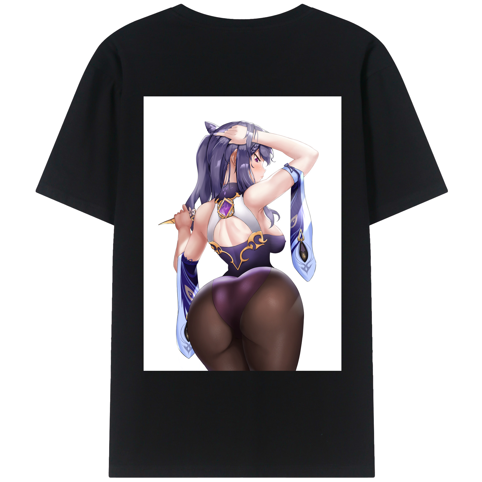 げんし神 刻晴 こくせい genshin Kokusei レディース半袖Tシャツ(バックプリント)