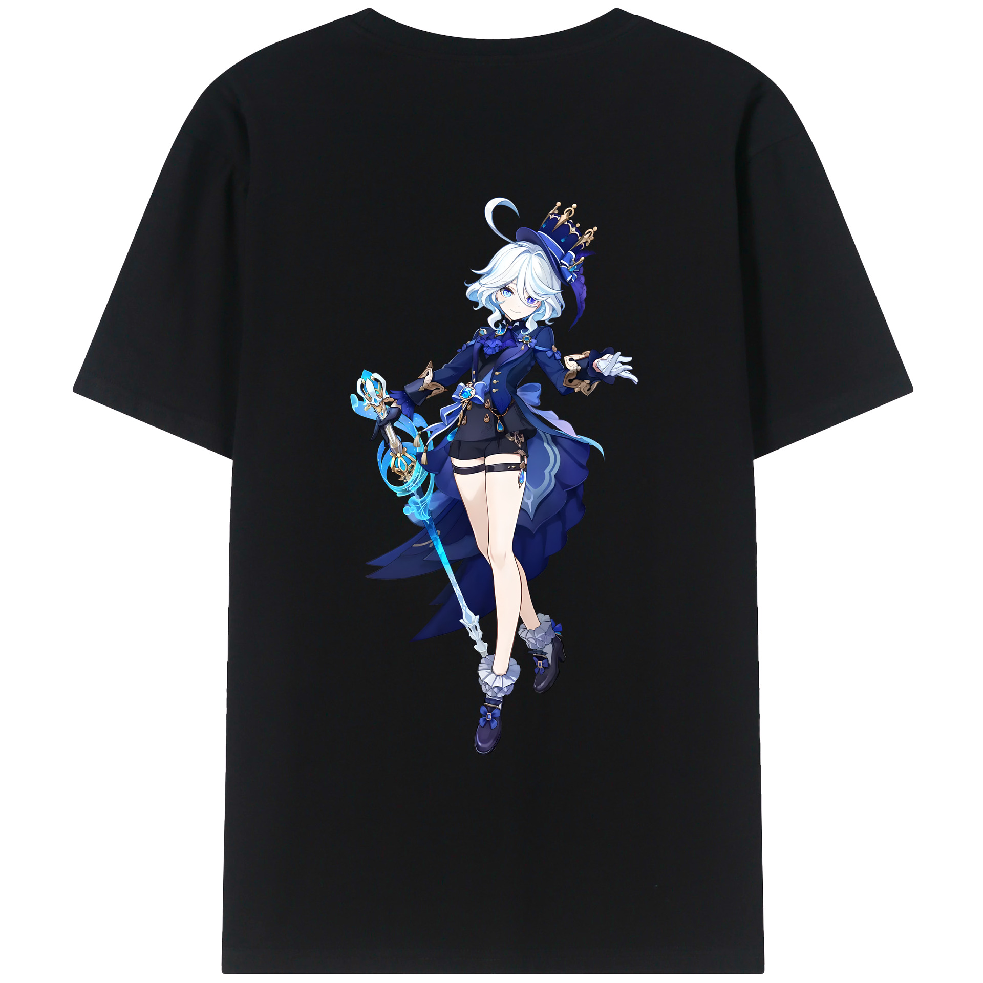げんし神 フリーナ genshin Furina レディース半袖Tシャツ(バックプリント)