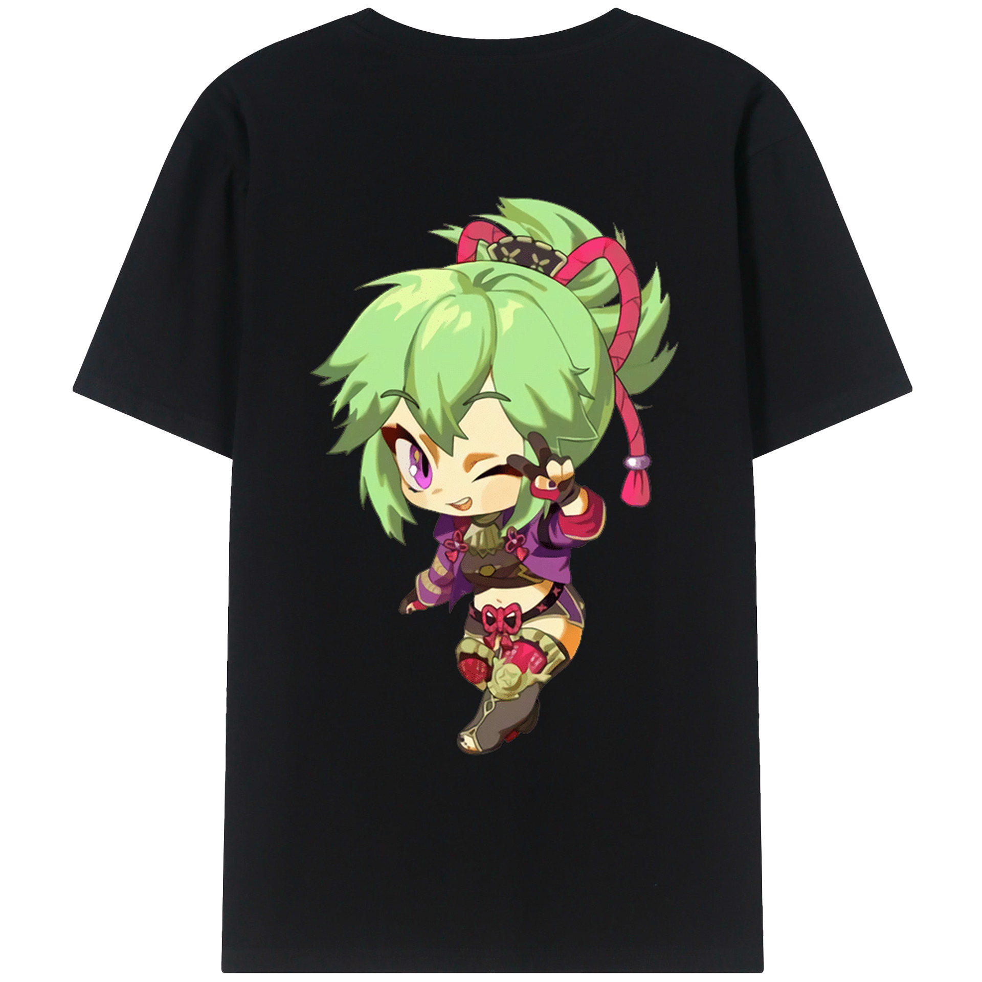 げんし神  久岐忍 くき しのぶ genshin Kuki Shinobu レディース半袖Tシャツ(バックプリント)