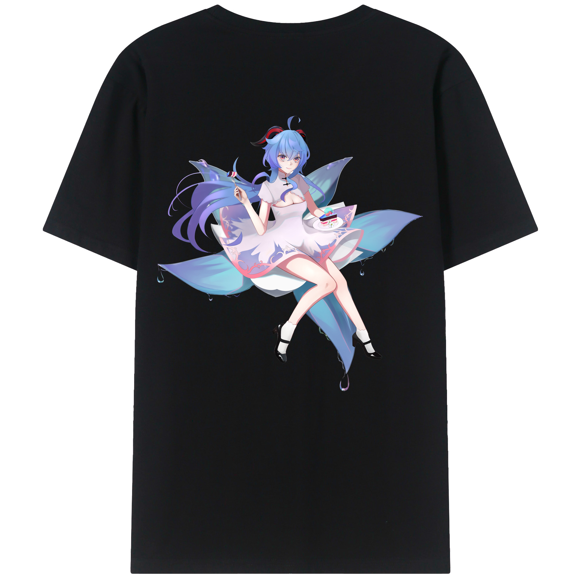 げんし神 甘雨 かんう genshin Ganyu レディース半袖Tシャツ(バックプリント)