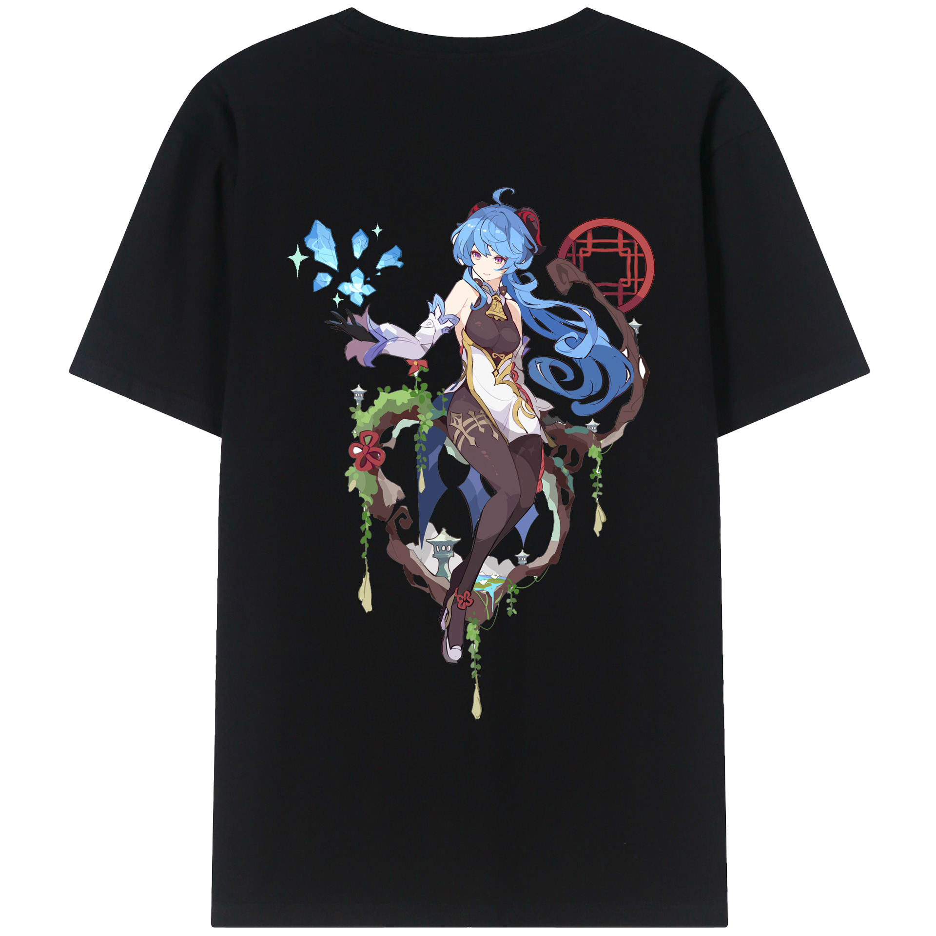 げんし神 甘雨 かんう genshin Ganyu レディース半袖Tシャツ(バックプリント)