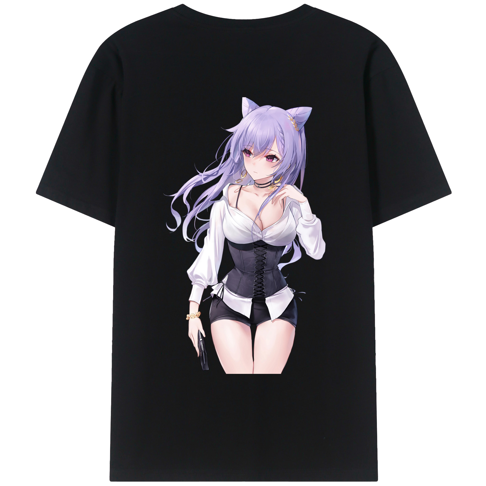 げんし神 刻晴 こくせい genshin Kokusei レディース半袖Tシャツ(バックプリント)
