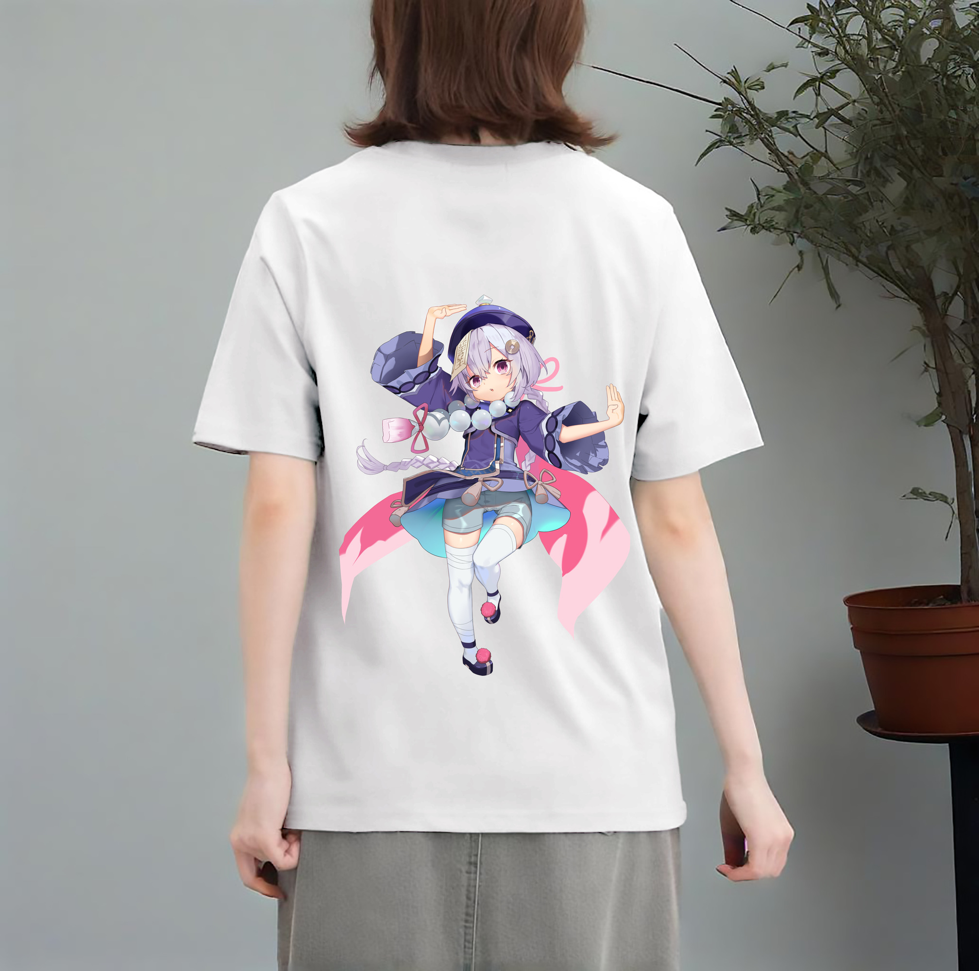 げんし神 七七 なな  genshin Nana レディース半袖Tシャツ(バックプリント)