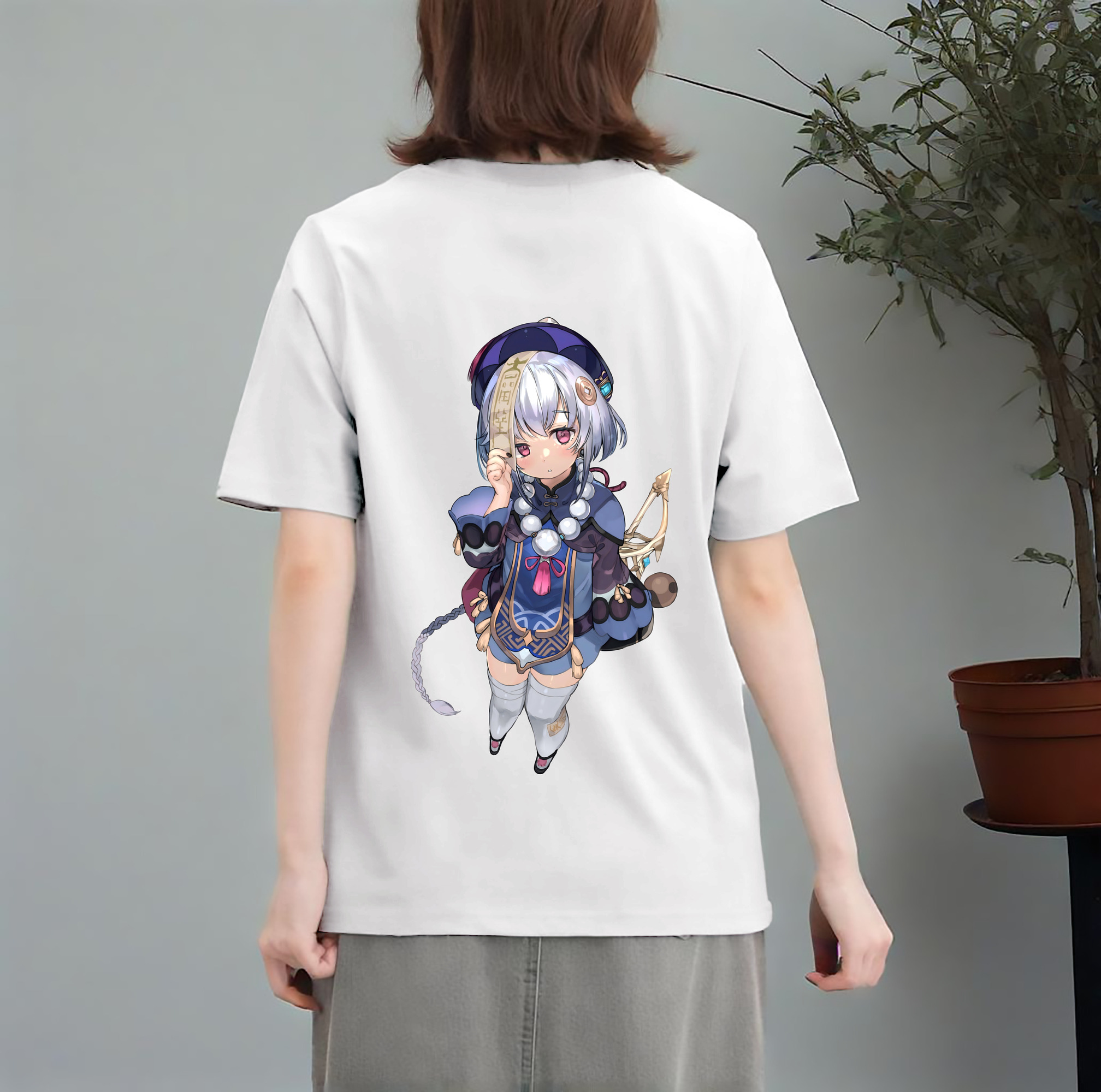 げんし神 七七 なな  genshin Nana レディース半袖Tシャツ(バックプリント)