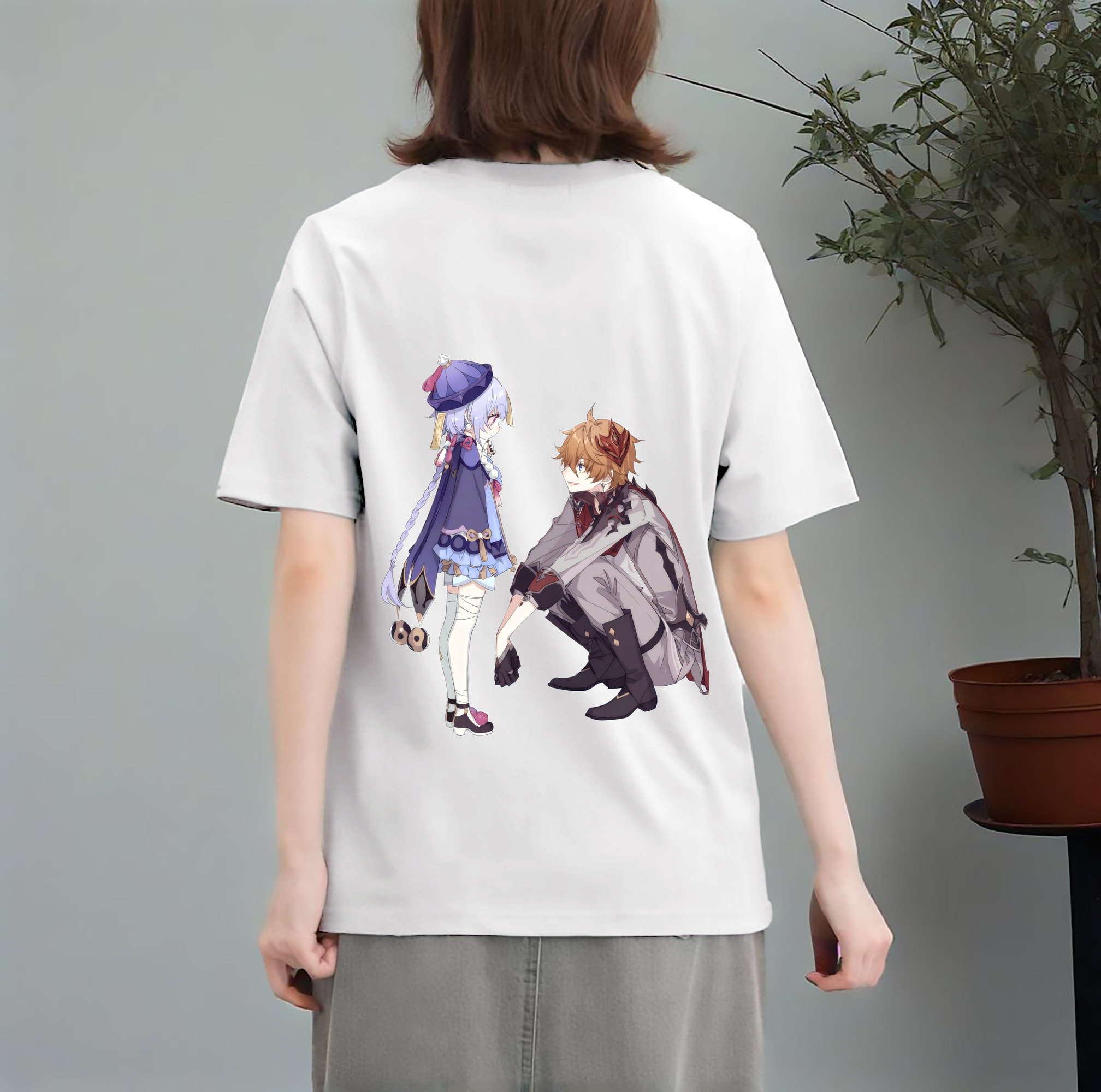 げんし神 七七 なな  genshin Nana レディース半袖Tシャツ(バックプリント)